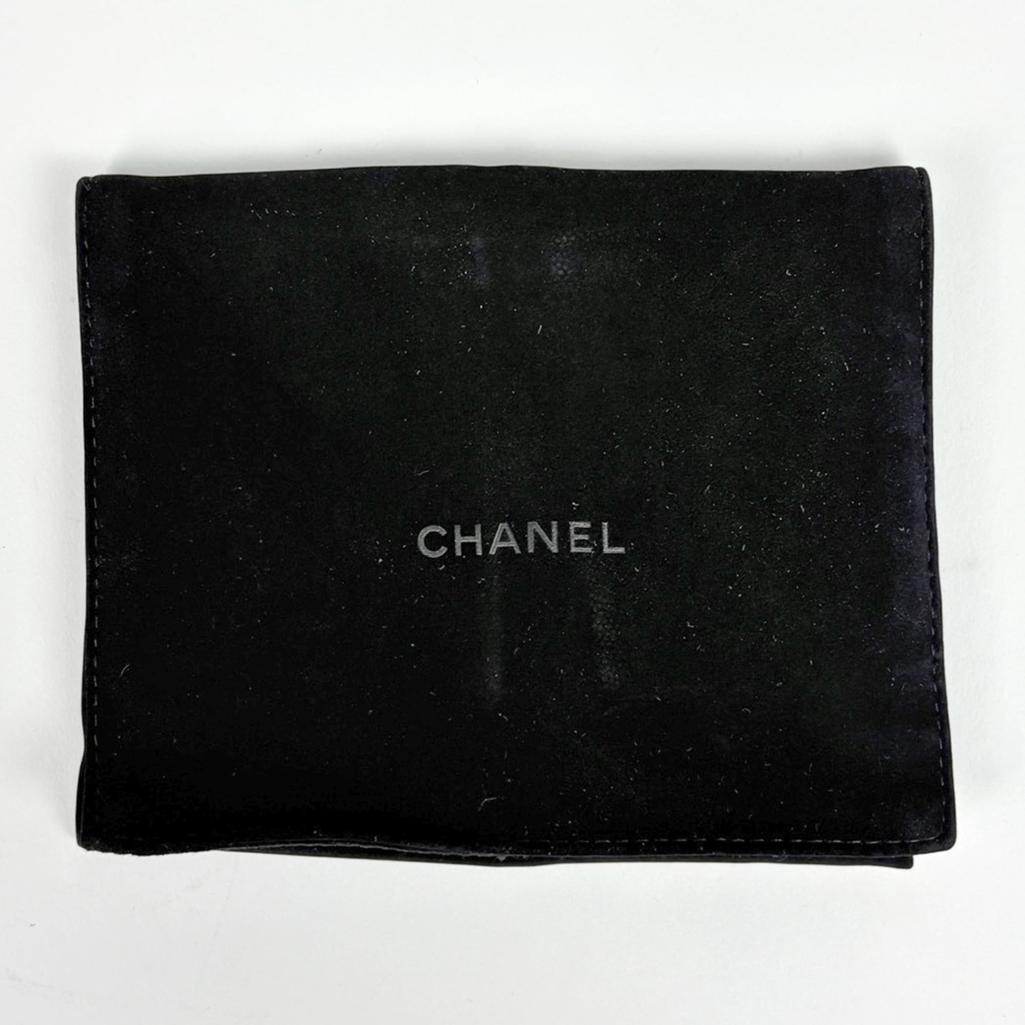 Chanel Black Grained Calfskin Wallet (Tri-Fold) (Pre-Owned)