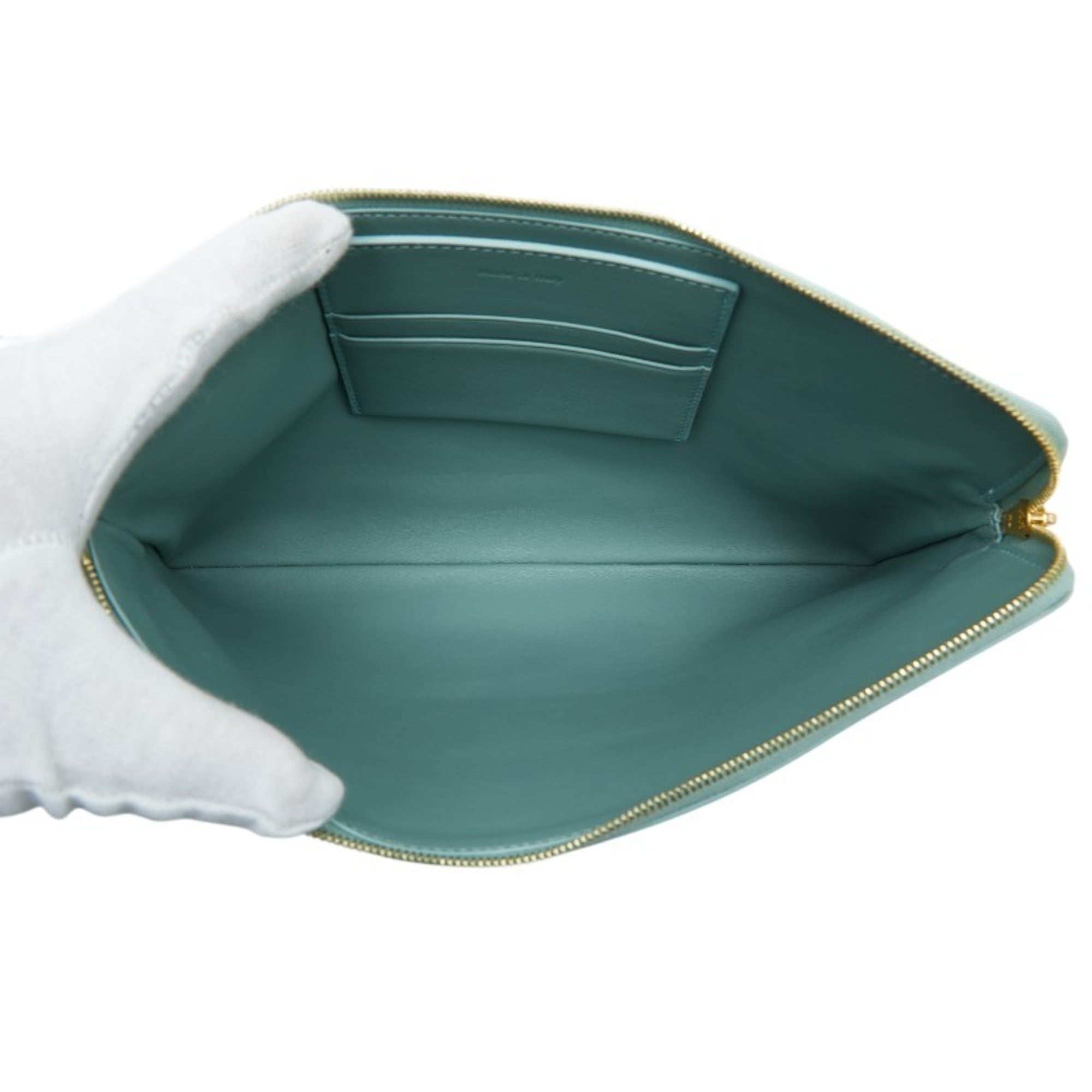 Celine Green Pvc Leather Clutch Bag (Pre-Owned)