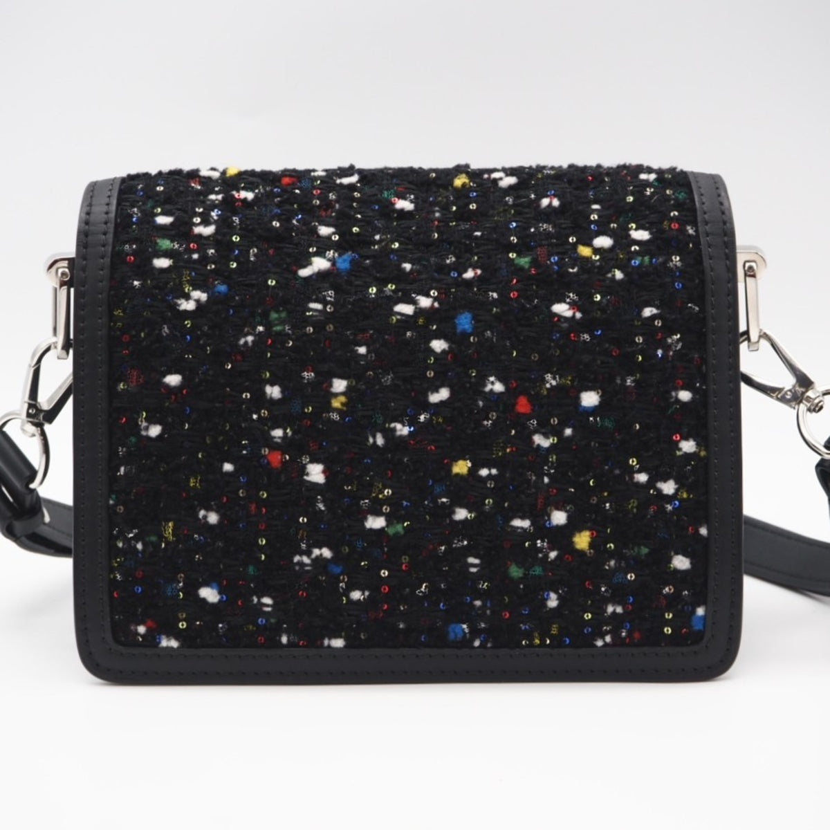 Louis Vuitton Black Multi-Color Tweed Spangles Leather Shoulder Bag (Pre-Owned)