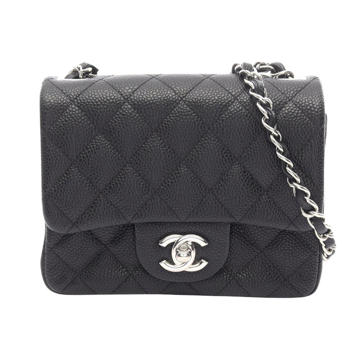 Chanel Black Grained Calfskin Handbag Shoulder Bag (Pre-Owned)
