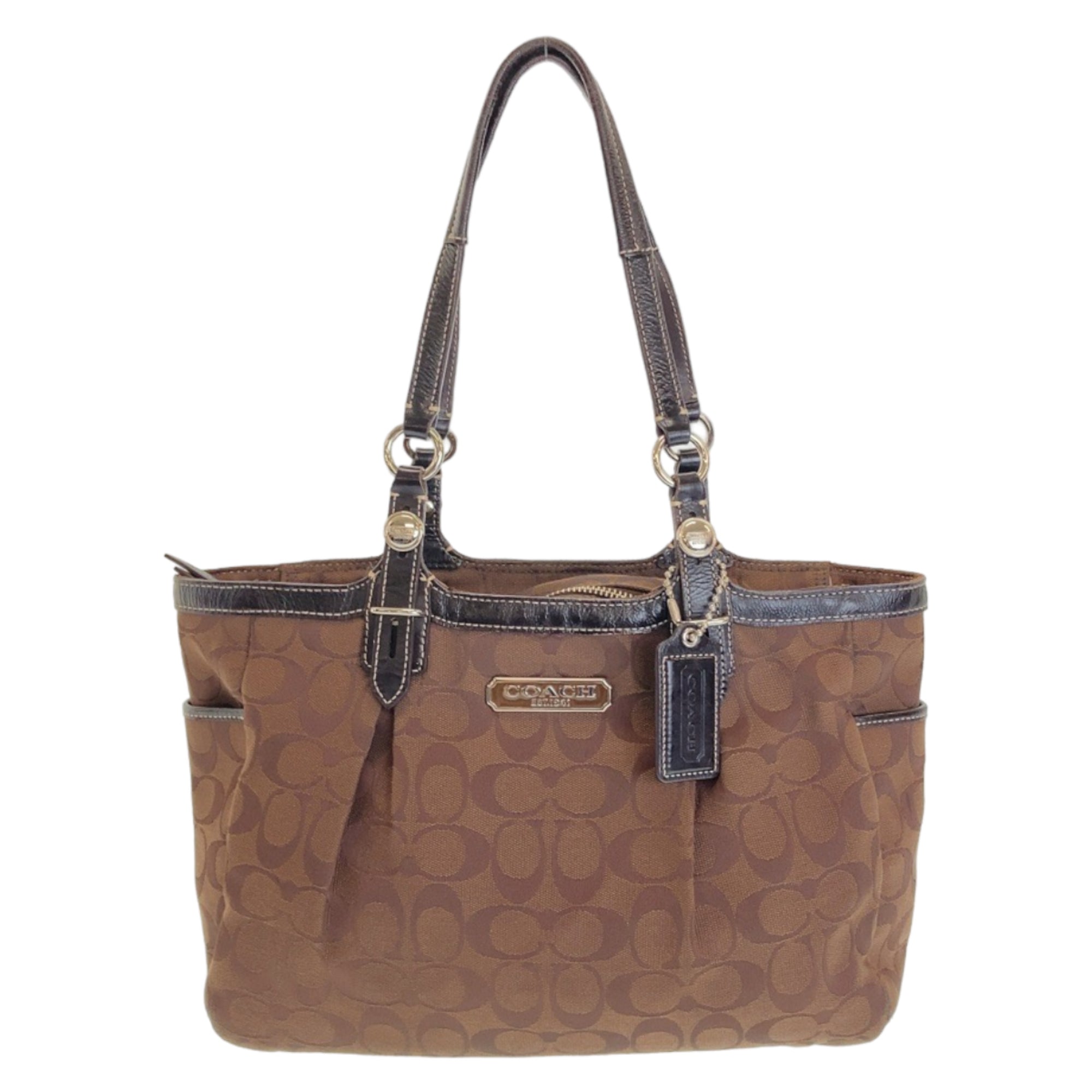 Coach Brown Canvas Shoulder Bag Tote Bag (Pre-Owned)