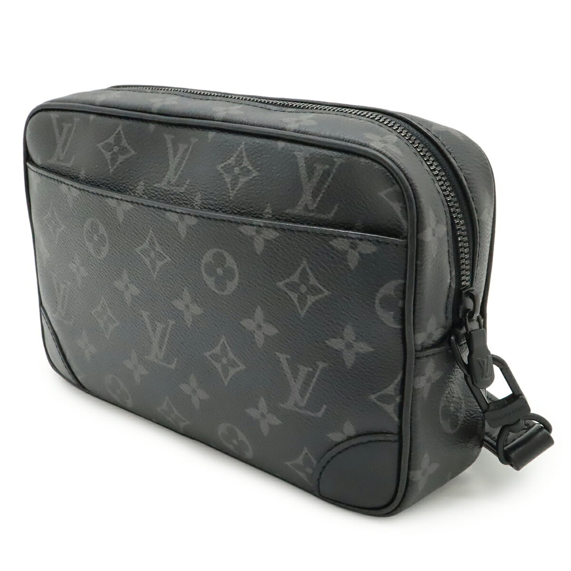 Louis Vuitton Black Gray Monogram Eclipse Leather Clutch Bag Handbag Pouch (Pre-Owned)