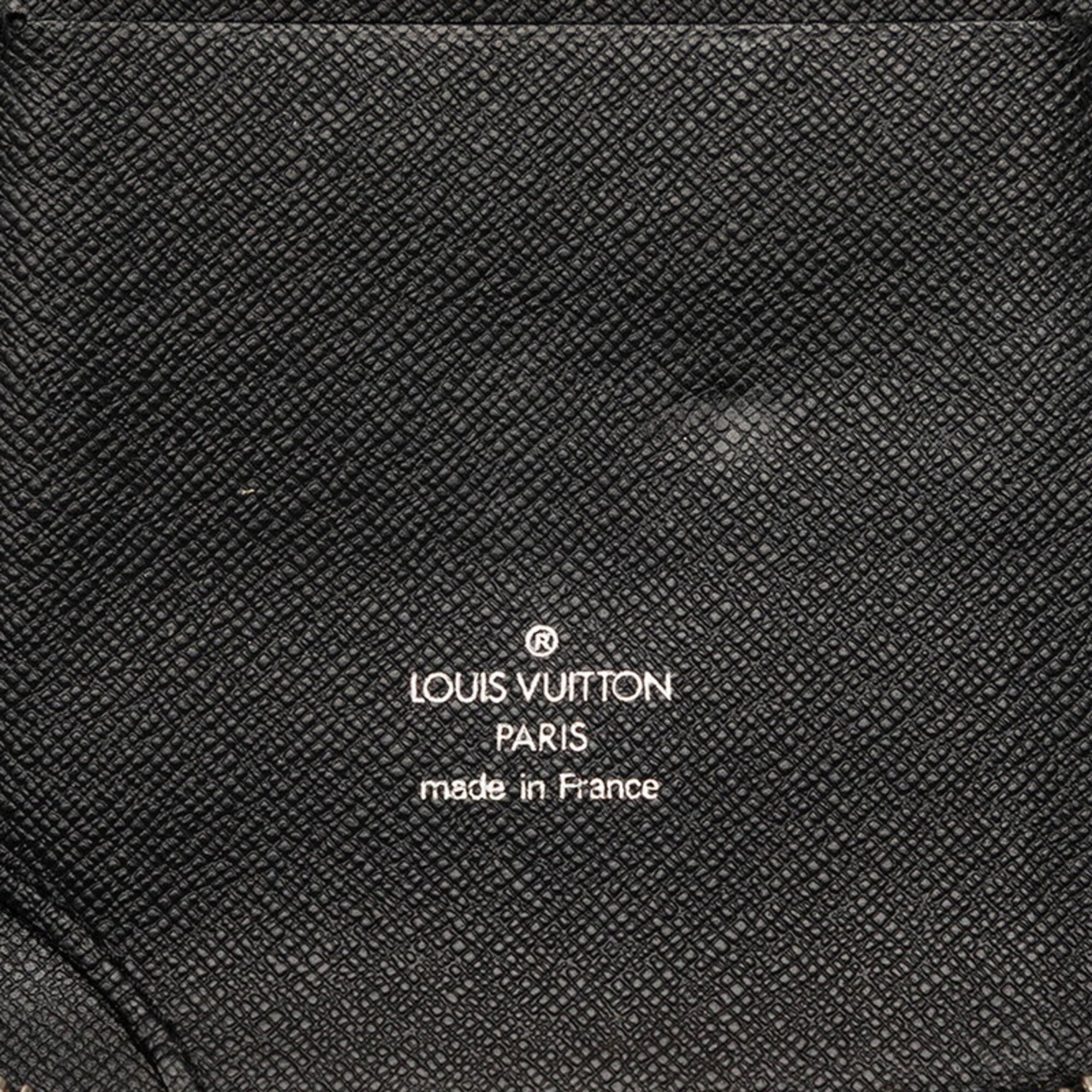 Louis Vuitton Black Leather Long Wallet (Bi-Fold) (Pre-Owned)