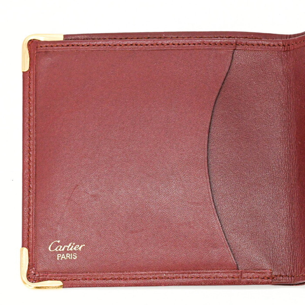 Cartier Must Bordeaux Leather Wallet (Bi-Fold) (Pre-Owned)