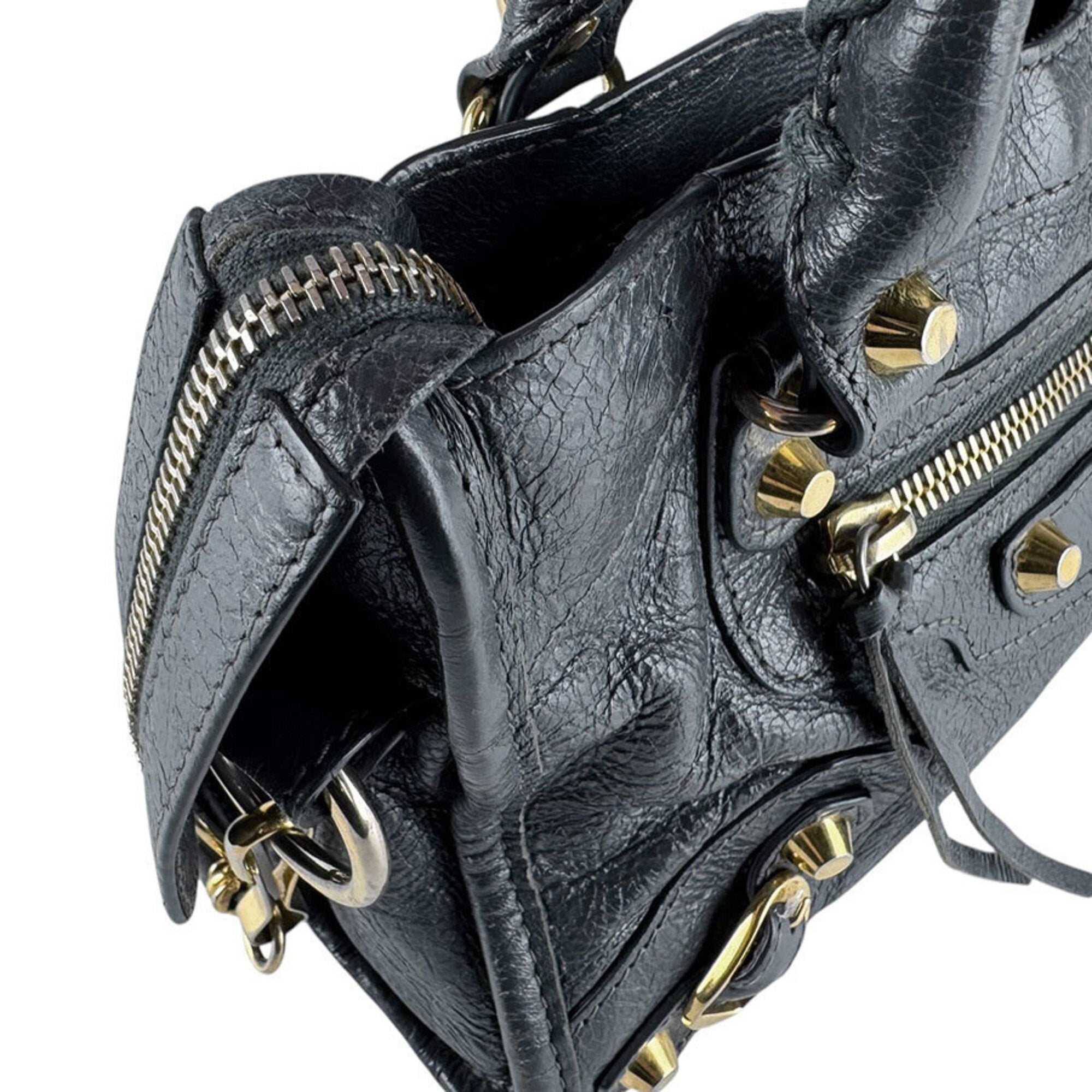 Balenciaga Gray Leather Handbag Shoulder Bag (Pre-Owned)