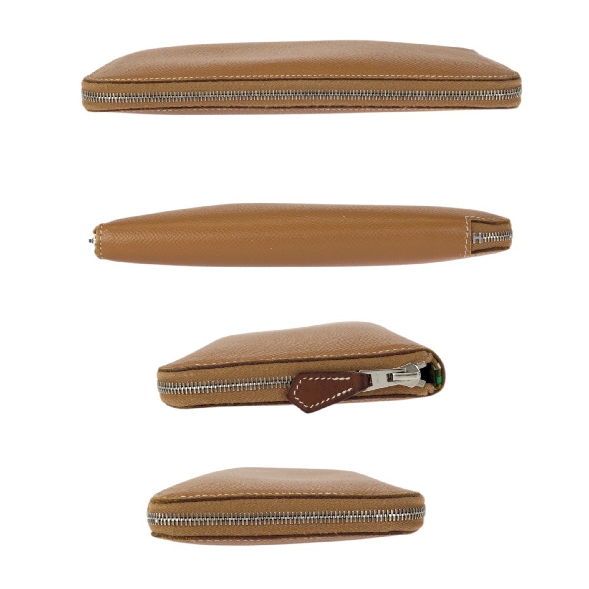 Hermes Gold Brown Epsom Leather Long Wallet (Bi-Fold) (Pre-Owned)