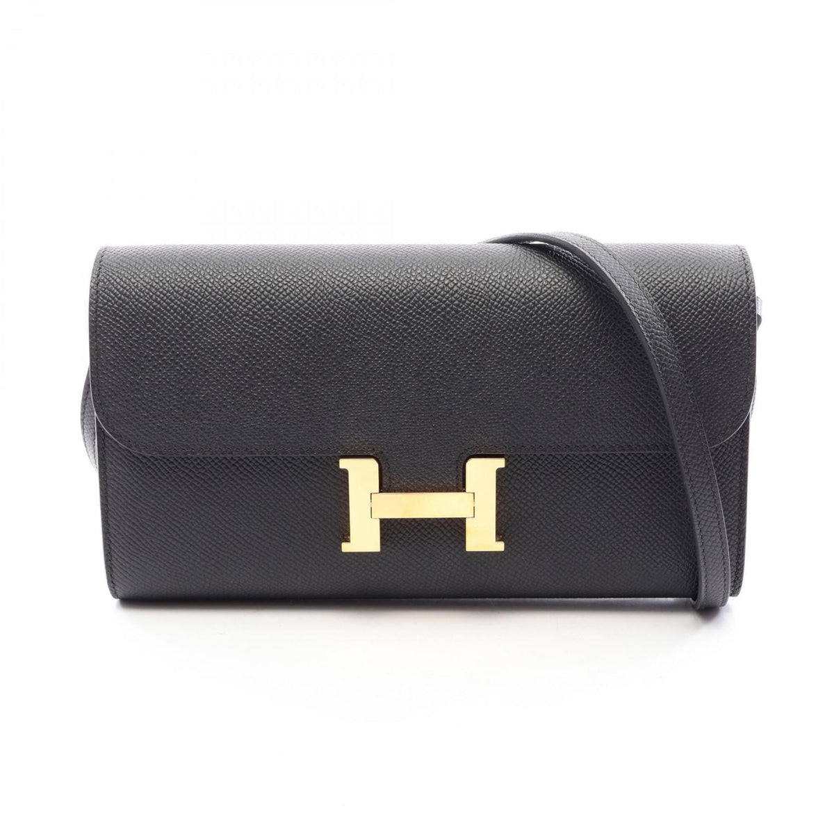 Hermes Black Brown Coated Canvas Leather Handbag Shoulder Bag (Pre-Owned)