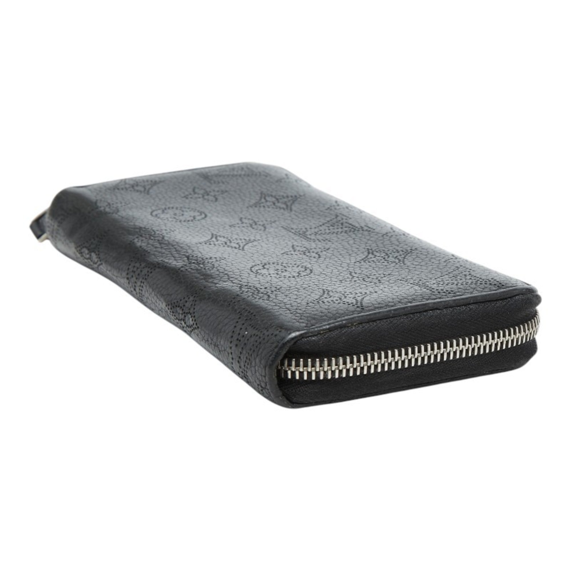 Louis Vuitton Black Noir Leather Long Wallet (Bi-Fold) (Pre-Owned)