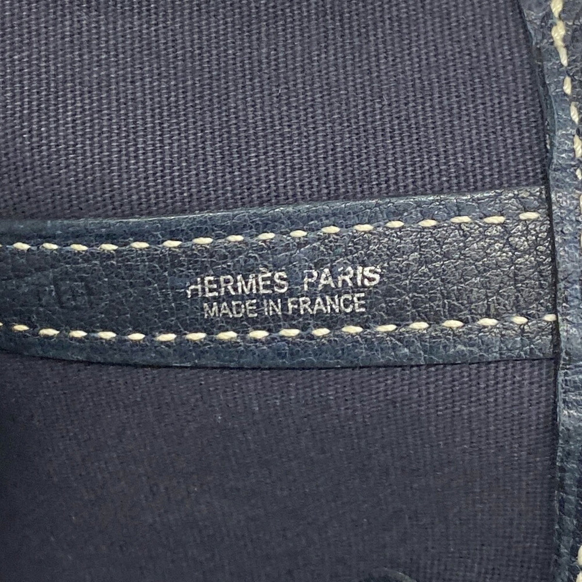 Hermes Navy Toile Officier Tote Bag (Pre-Owned)