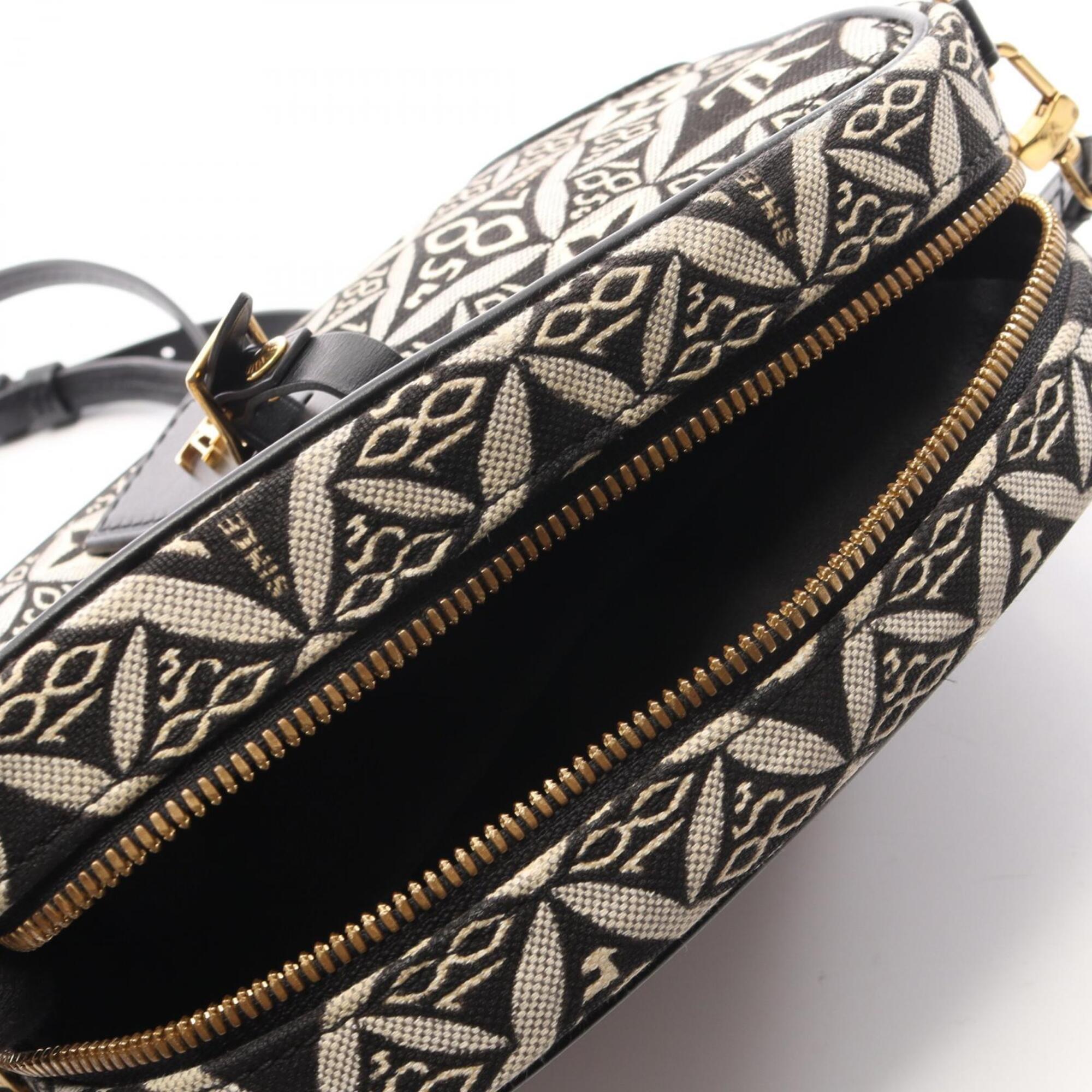 Louis Vuitton Black White Canvas Leather Handbag Shoulder Bag (Pre-Owned)
