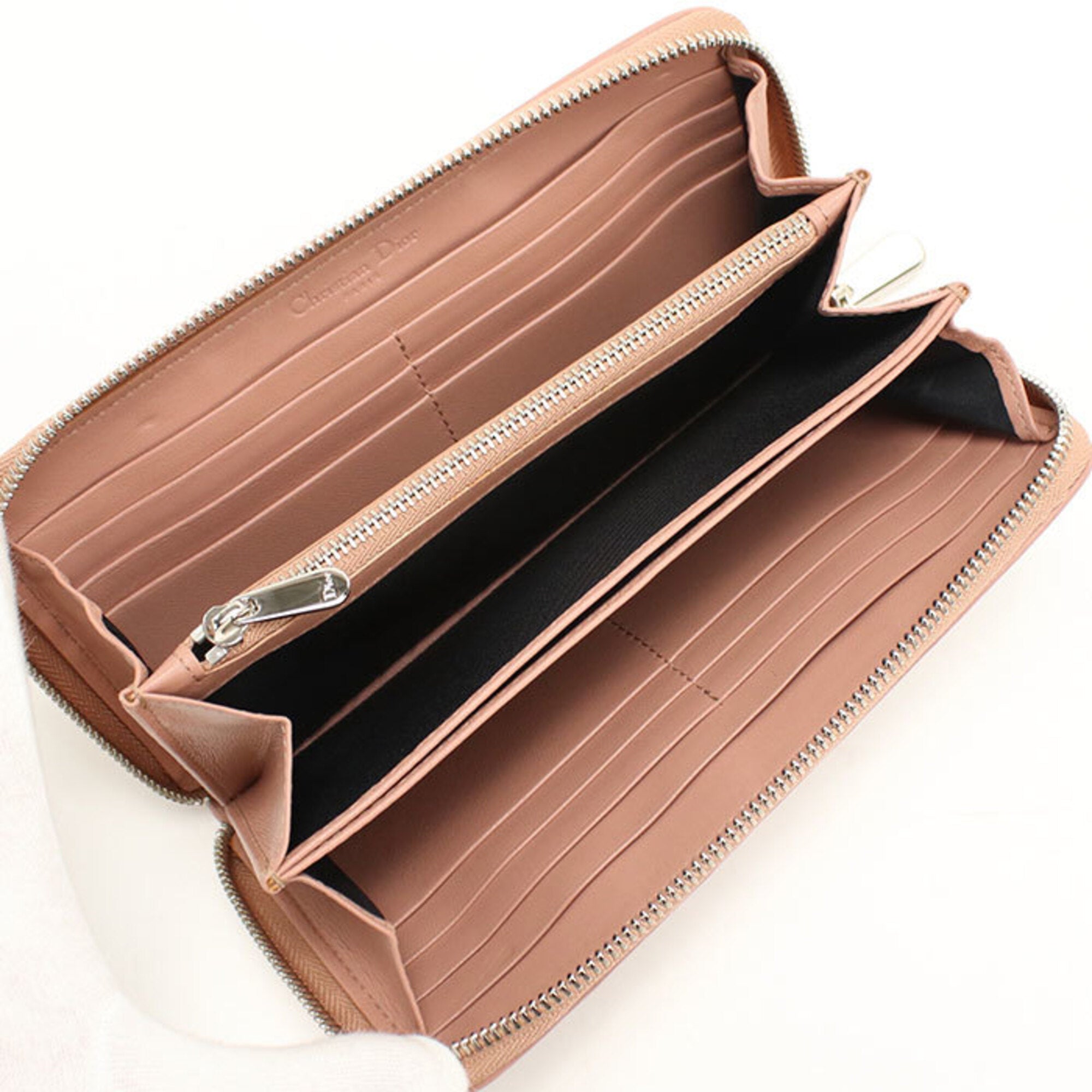 Christian Dior Pink Leather Long Wallet (Bi-Fold) (Pre-Owned)