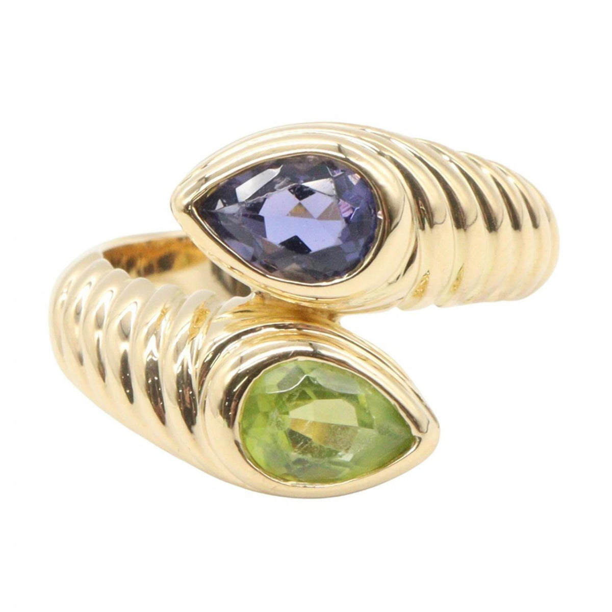 Bvlgari Gold Blue Green Yellow Gold (18K) Band Ring (Pre-Owned)