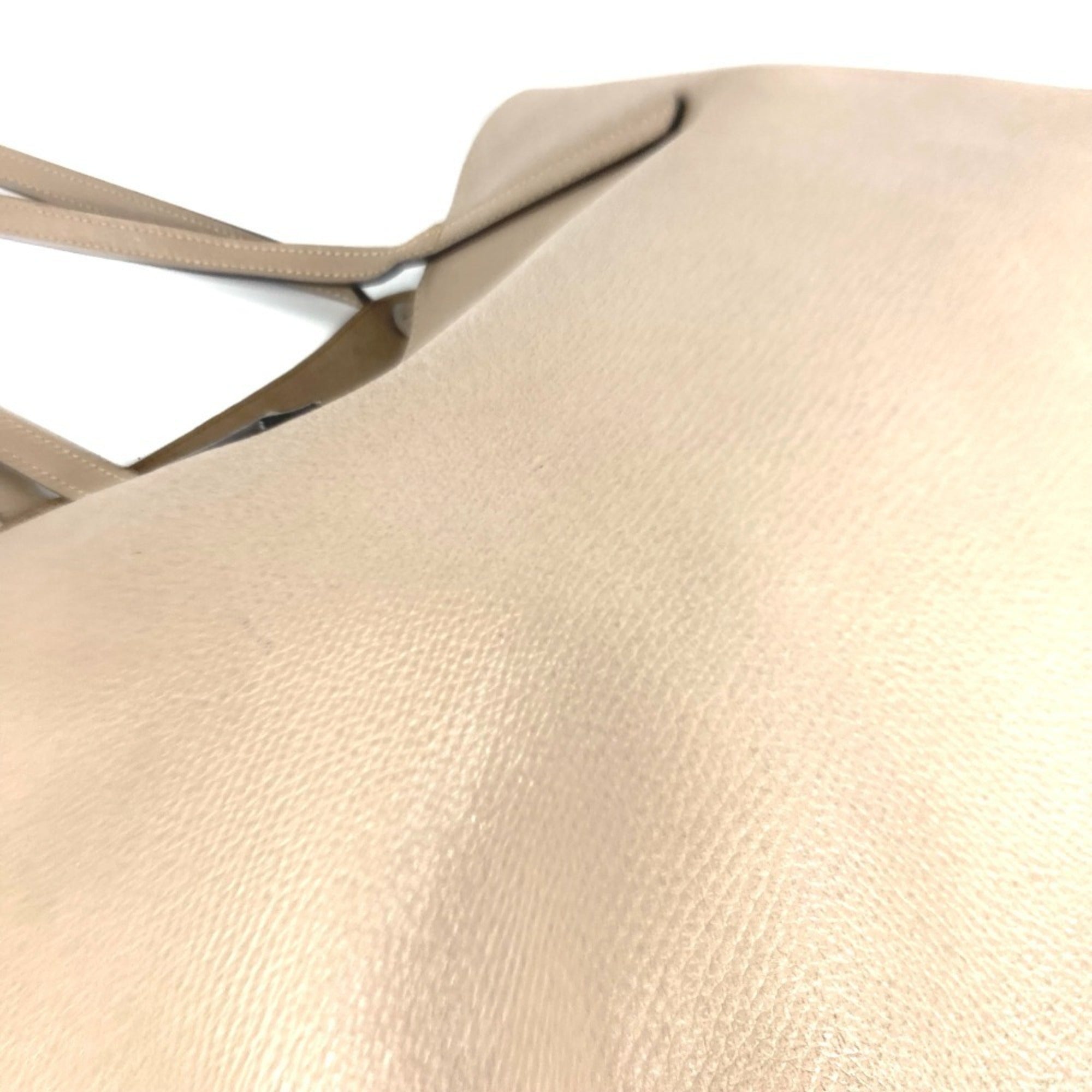 Fendi Beige Leather Handbag Shoulder Bag Tote Bag (Pre-Owned)