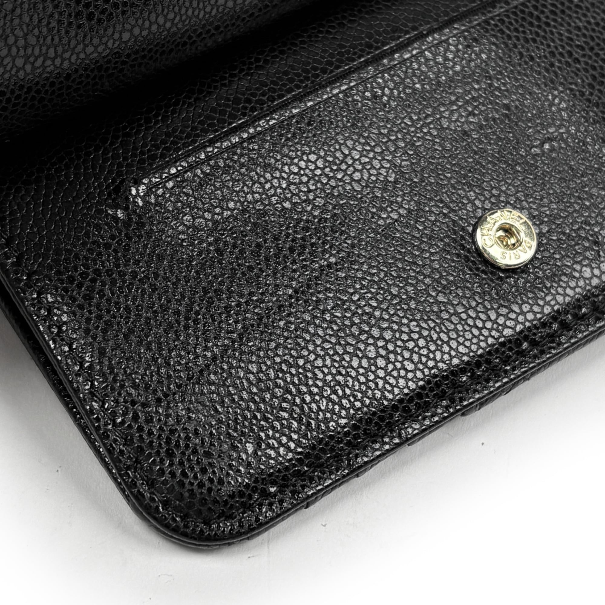 Chanel Matelasse Black Grained Calfskin Coin Purse/Coin Case (Pre-Owned)