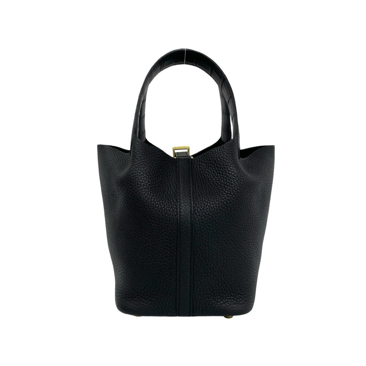 Hermes Black Taurillon Clemence Leather Handbag Tote Bag (Pre-Owned)