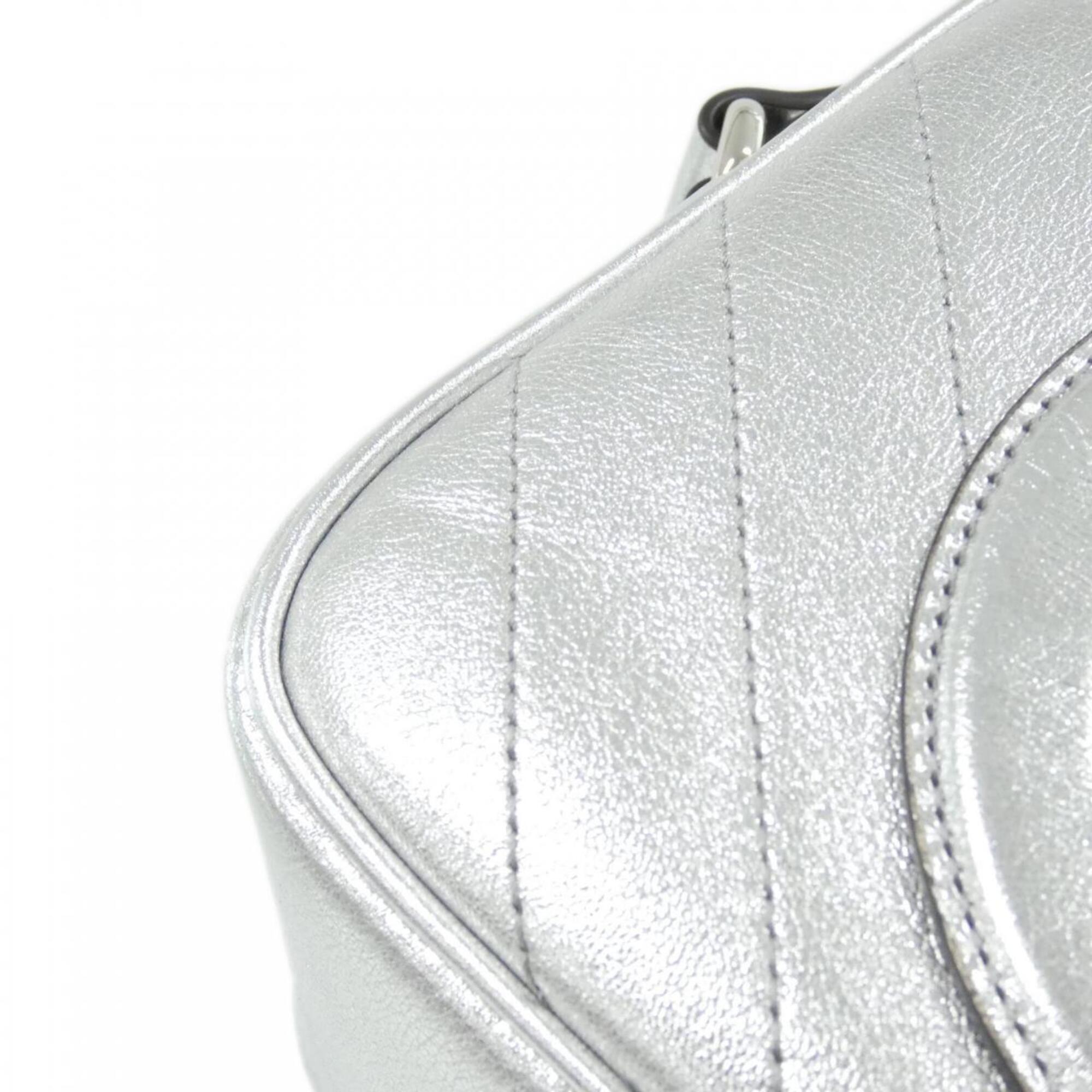 Gucci Metallic Silver Leather Shoulder Bag (Pre-Owned)