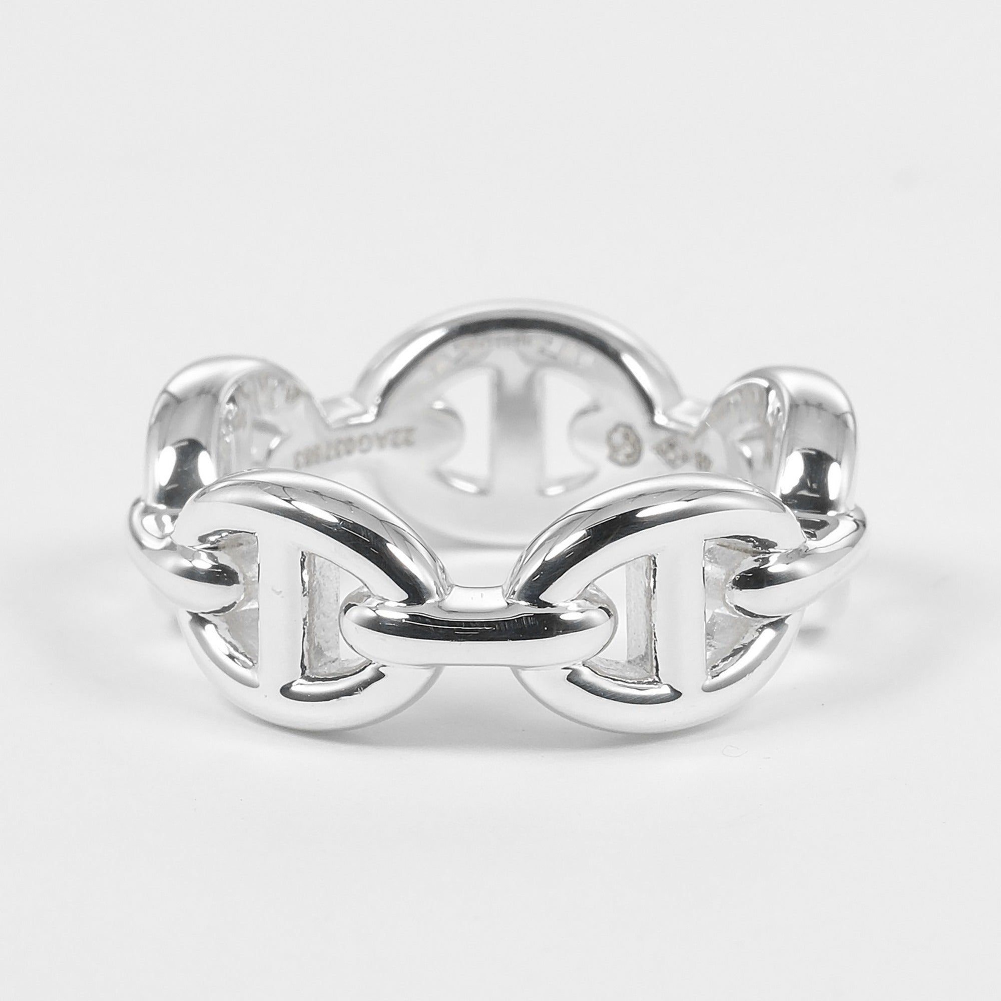 Hermes Silver 925 Band Ring (Pre-Owned)