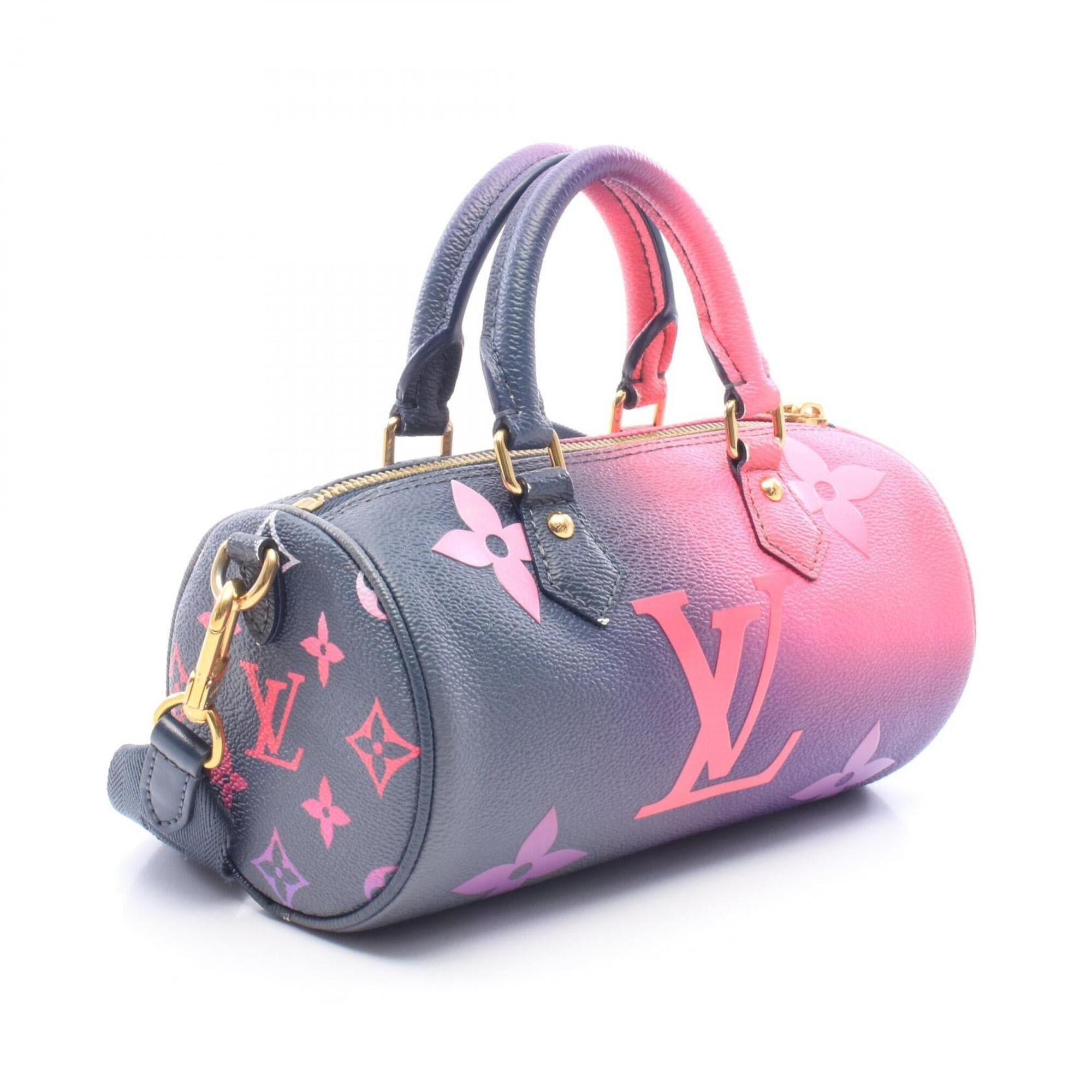 Louis Vuitton Navy Pink Purple Leather Handbag Pouch (Pre-Owned)