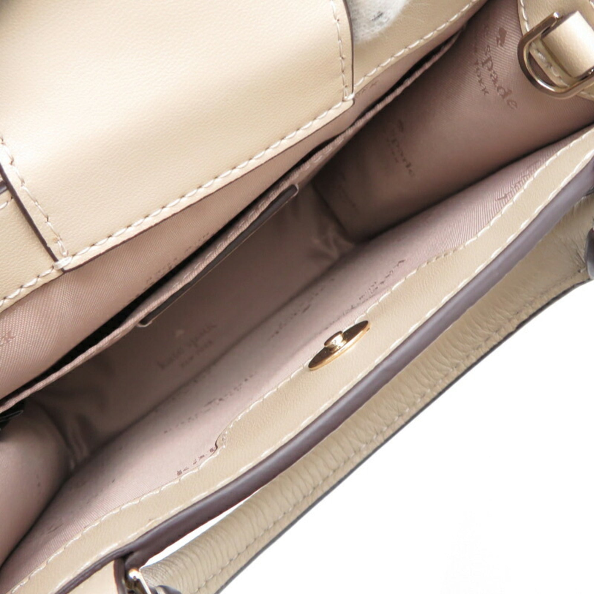 Kate Spade Beige Brown Sand Leather Handbag (Pre-Owned)