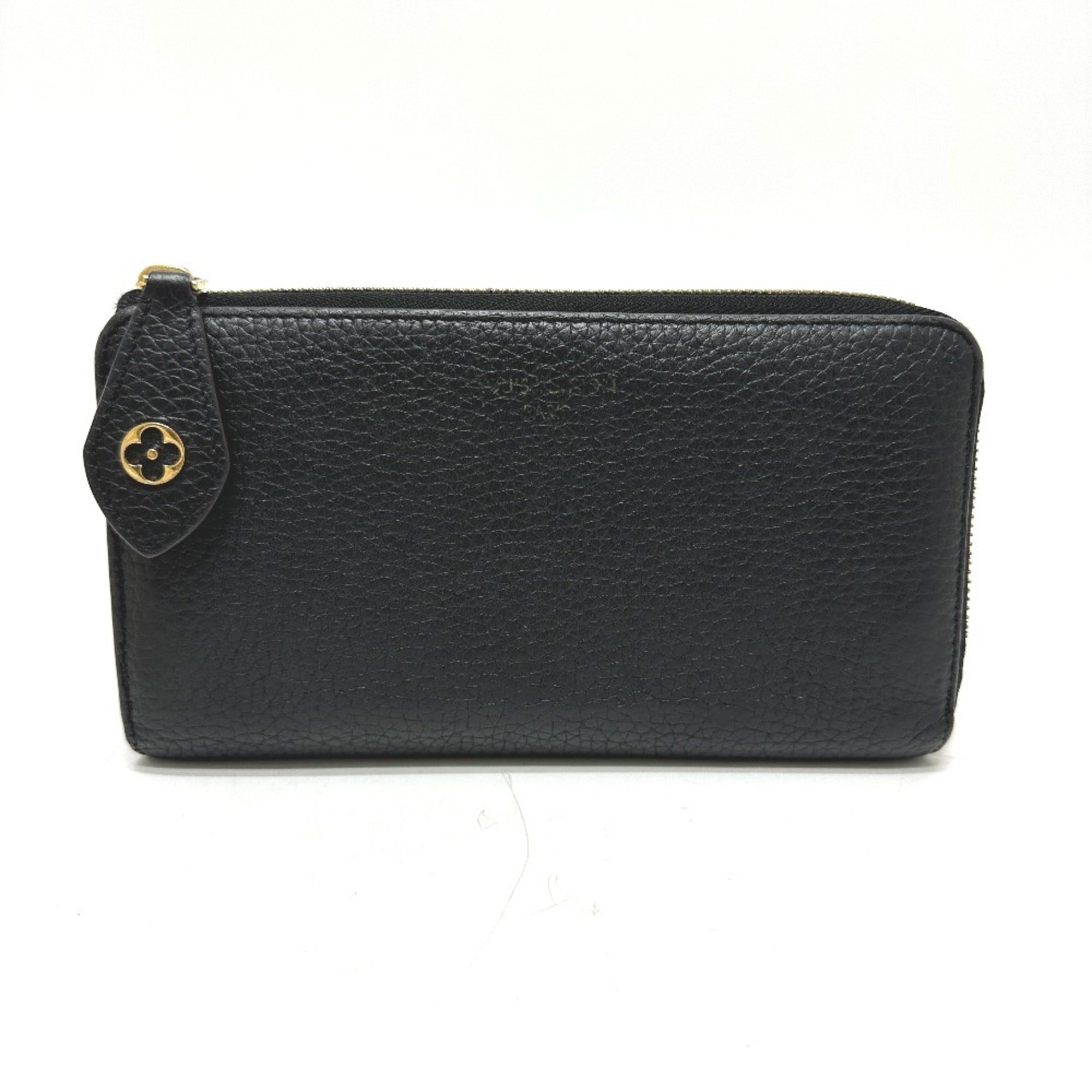 Louis Vuitton Black Leather Long Wallet (Bi-Fold) (Pre-Owned)