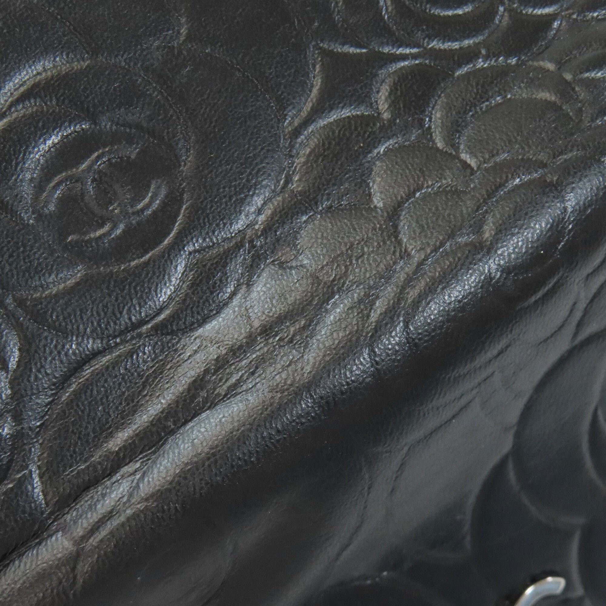 Chanel Black Leather Long Wallet (Bi-Fold) (Pre-Owned)