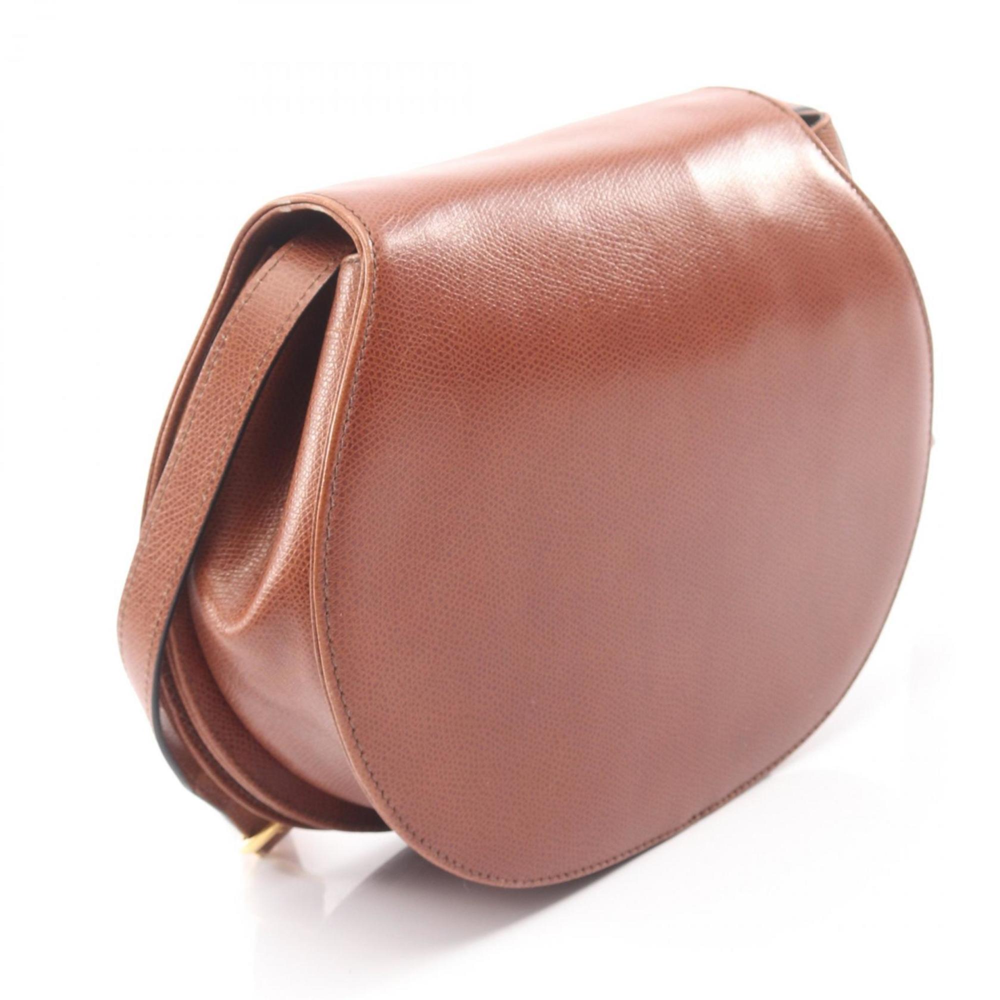 Salvatore Ferragamo Brown Leather Shoulder Bag (Pre-Owned)