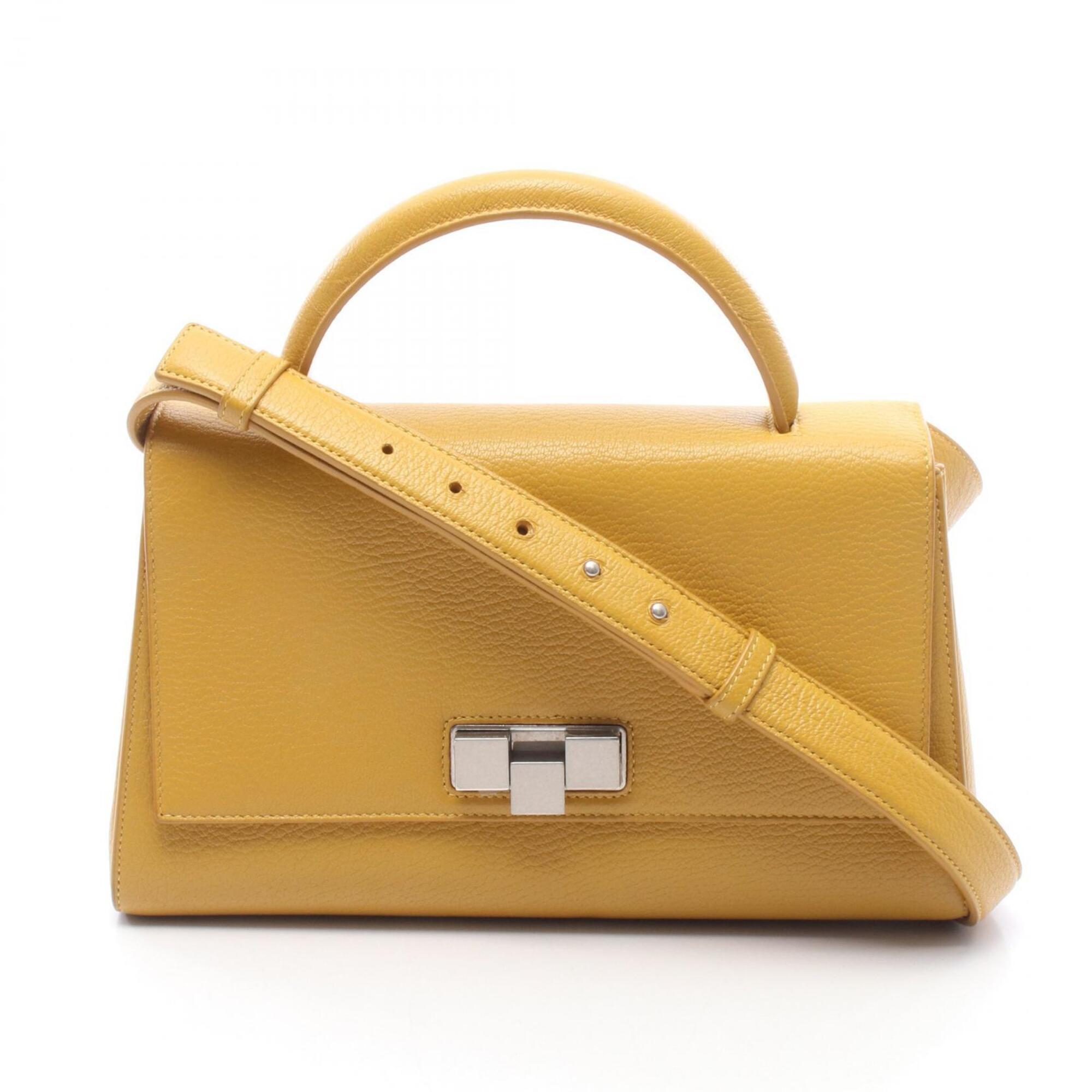 Bottega Veneta Yellow Leather Handbag Shoulder Bag (Pre-Owned)