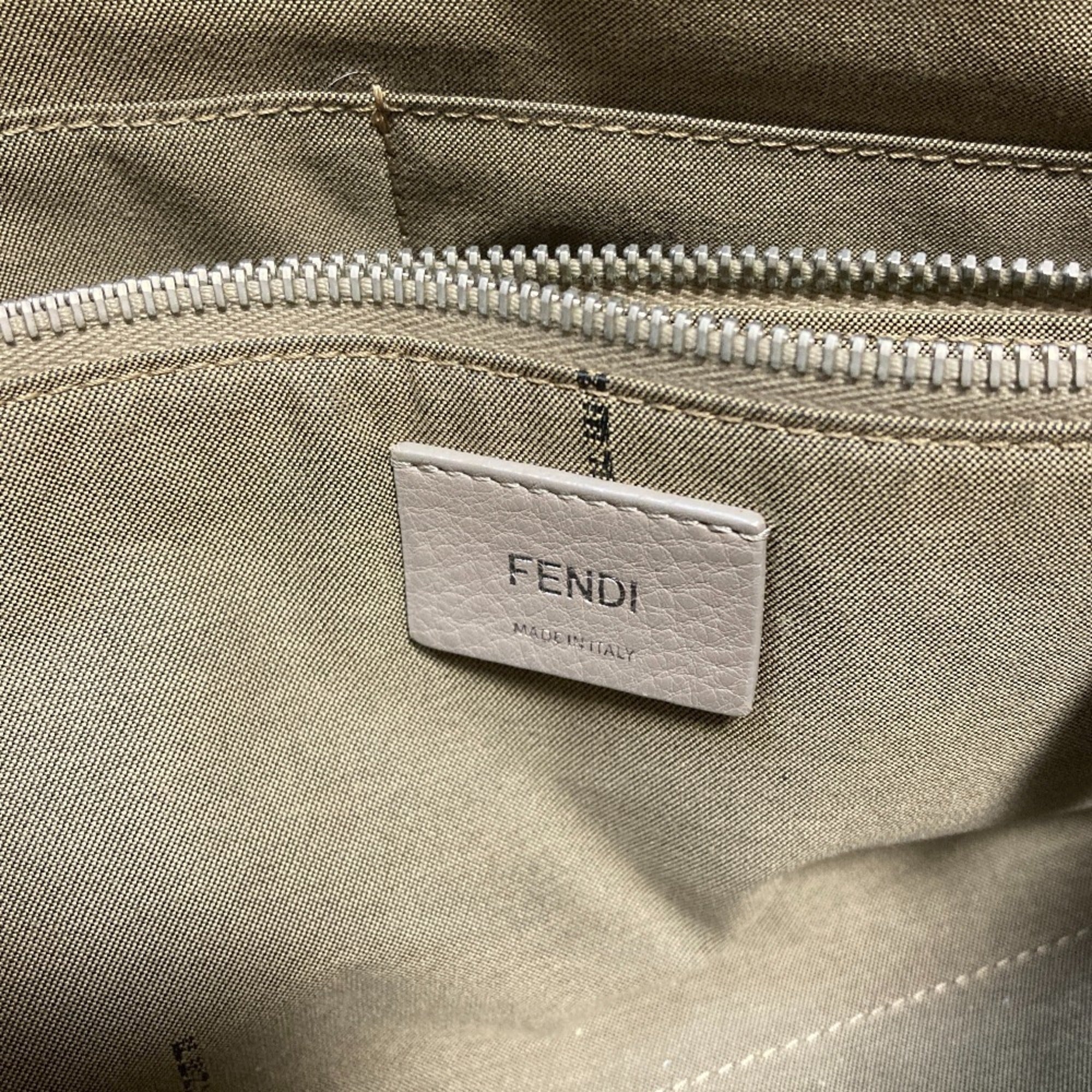 Fendi Grayish Leather Shoulder Bag (Pre-Owned)