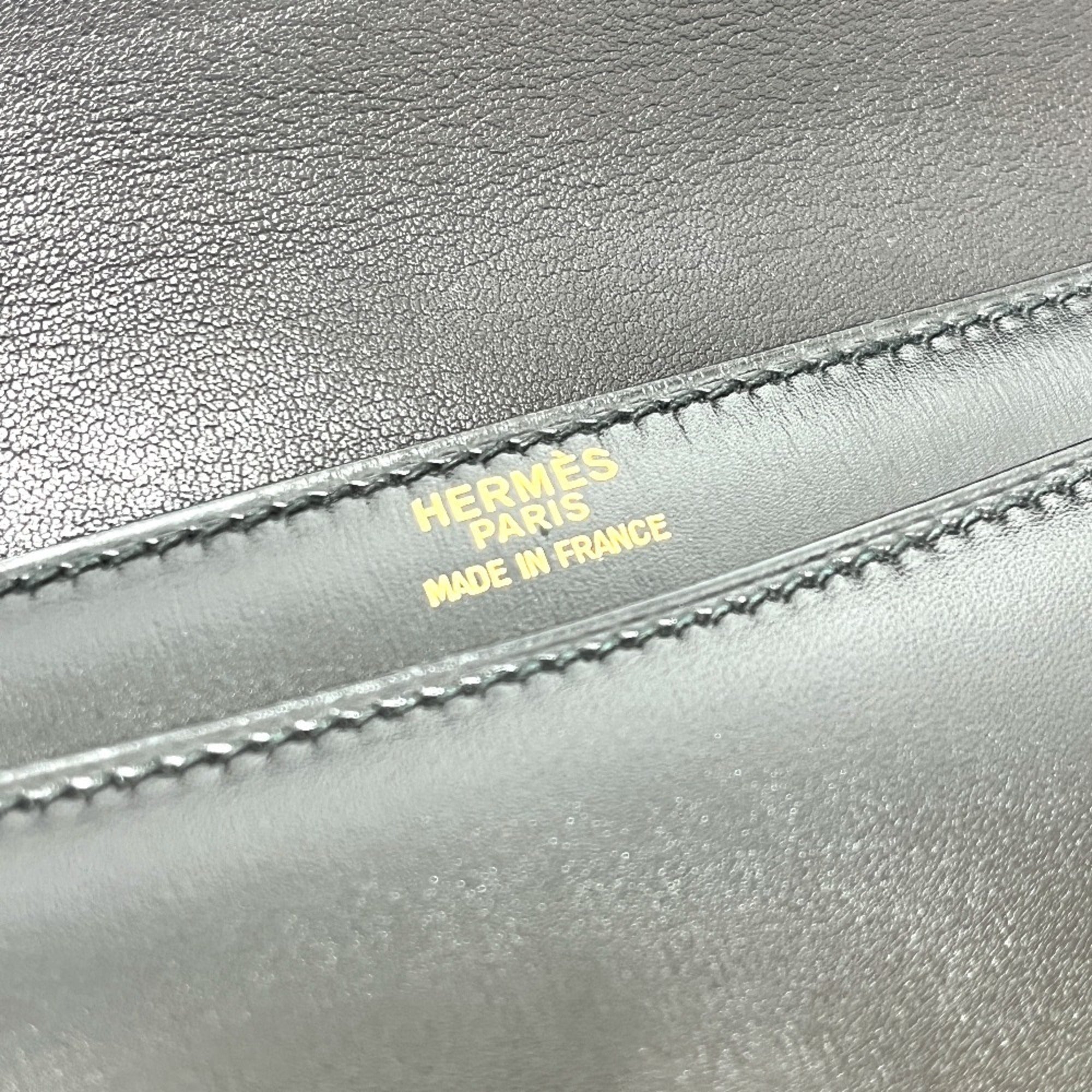 Hermes Black Box Calf Leather Clutch Bag (Pre-Owned)