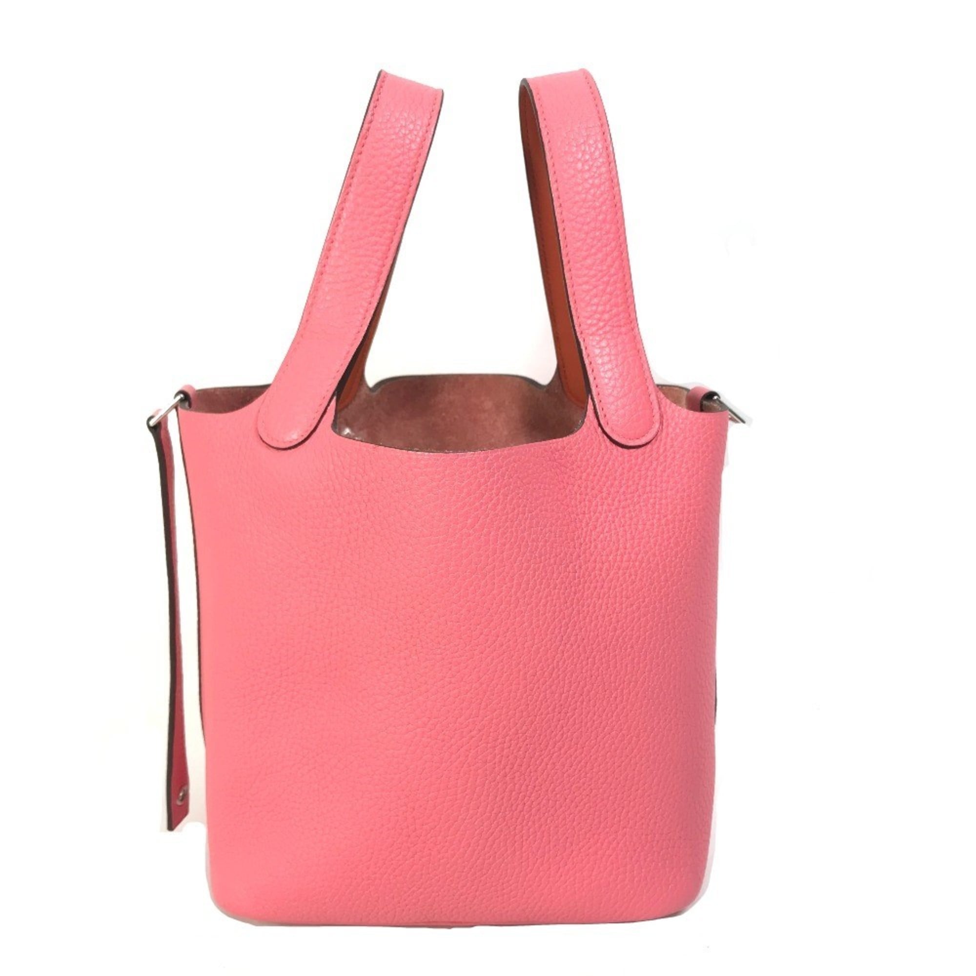 Hermes Picotin Pink Taurillon Clemence Leather Handbag (Pre-Owned)