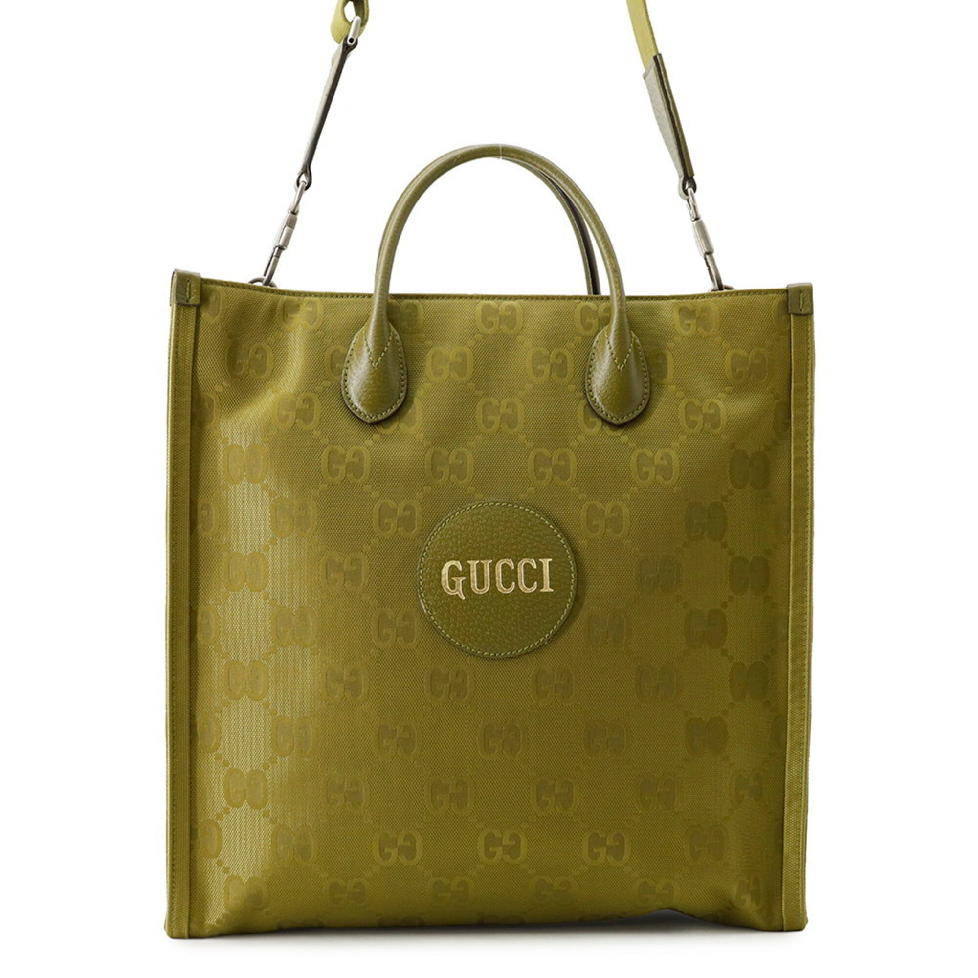 Gucci Green Nylon Handbag Tote Bag (Pre-Owned)