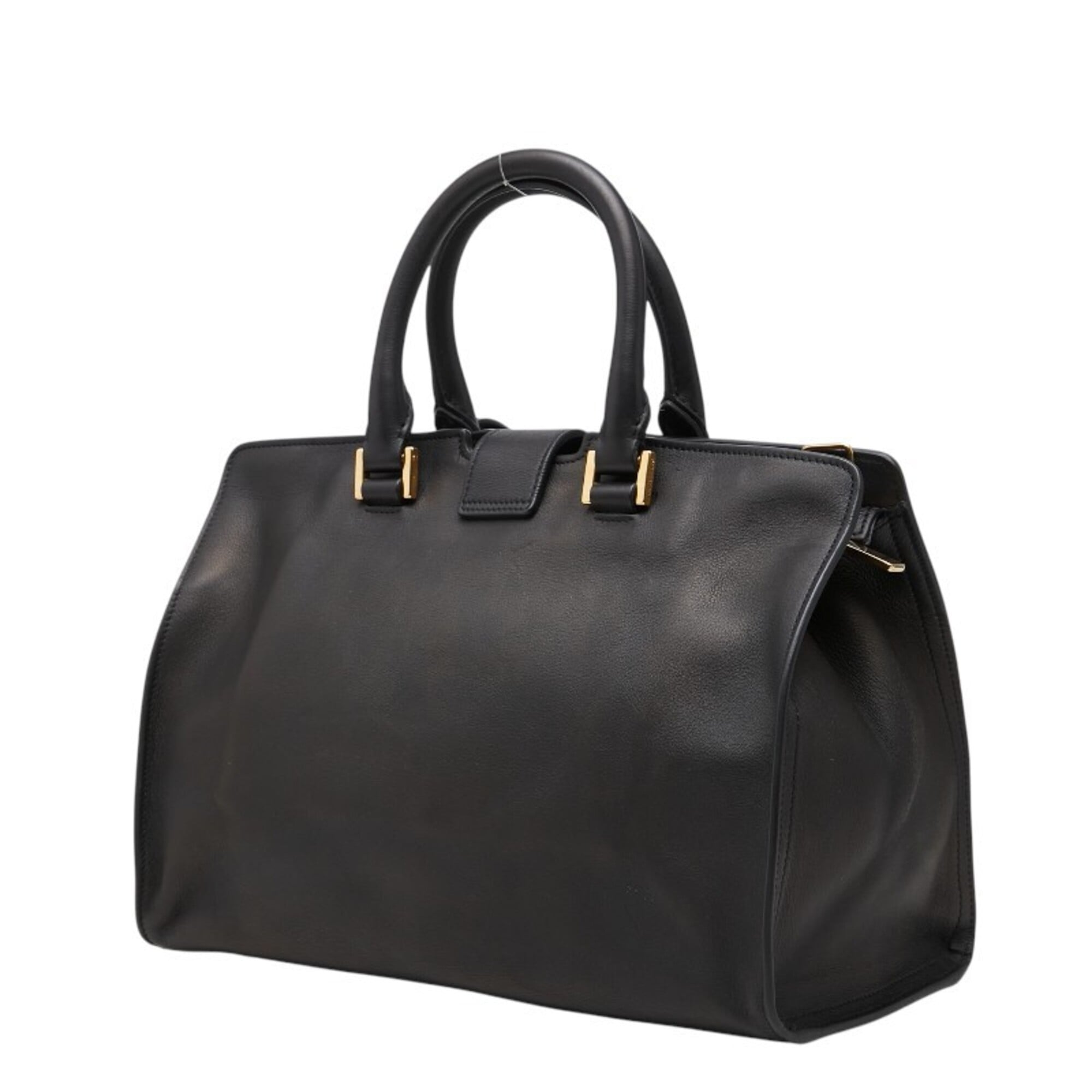 Saint Laurent Black Leather Handbag Shoulder Bag (Pre-Owned)