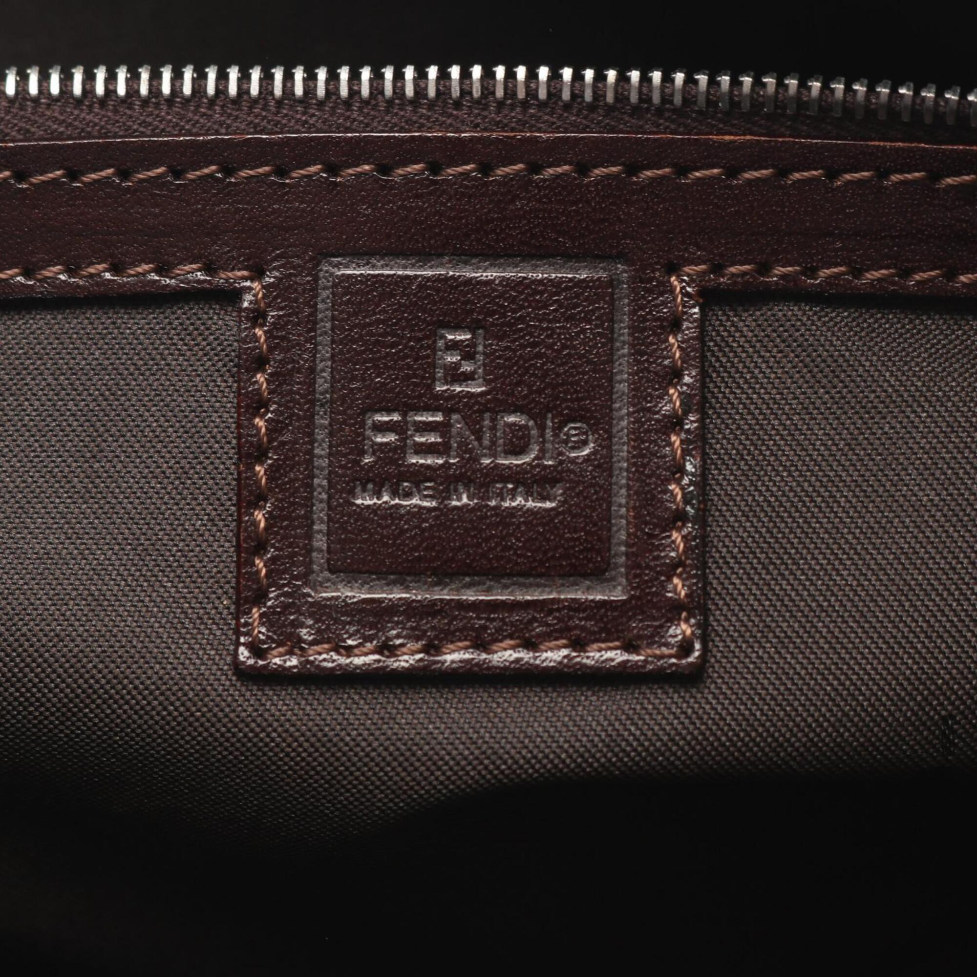 Fendi Brown Canvas Leather Handbag (Pre-Owned)