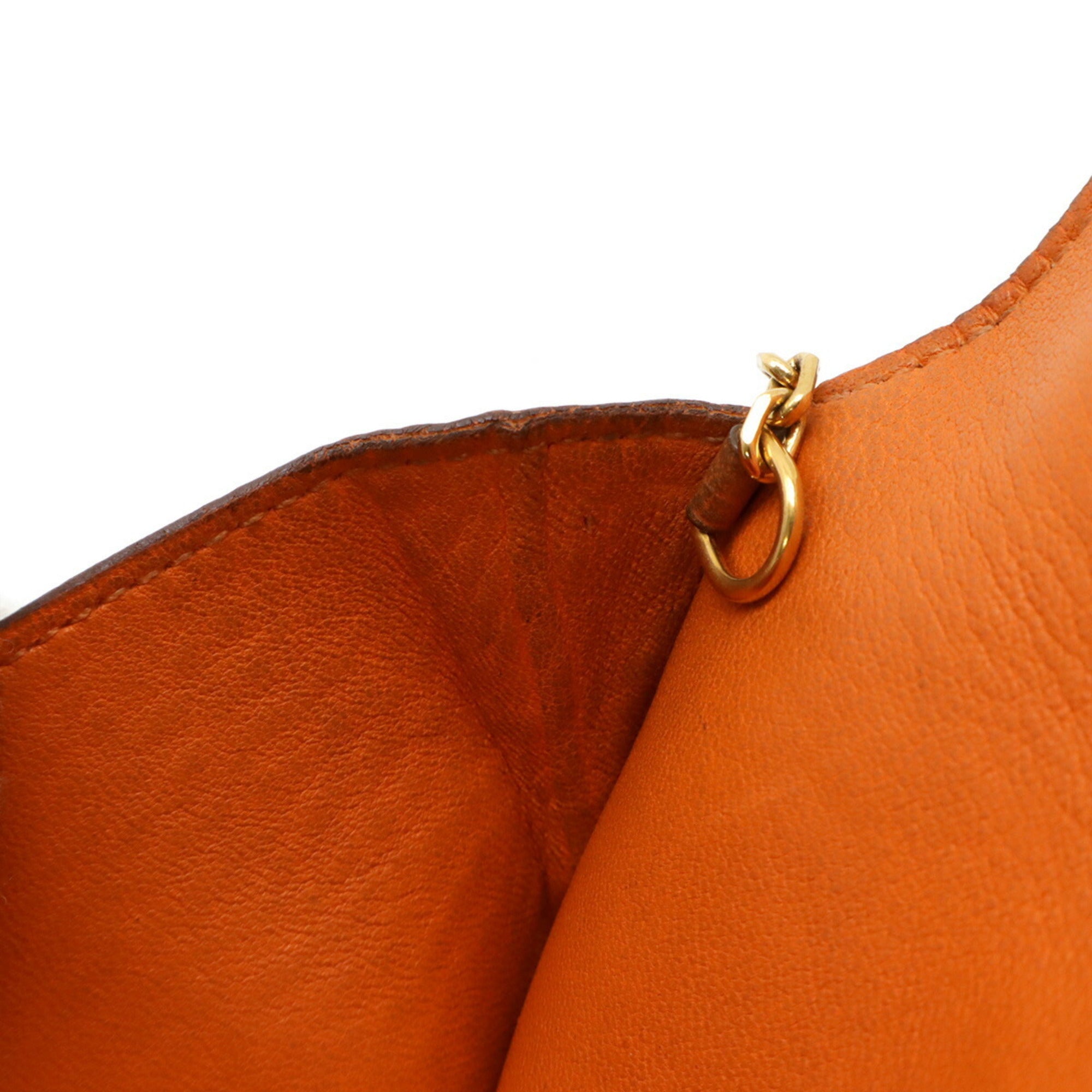 Hermes Orange Togo Leather Coin Purse/Coin Case (Pre-Owned)