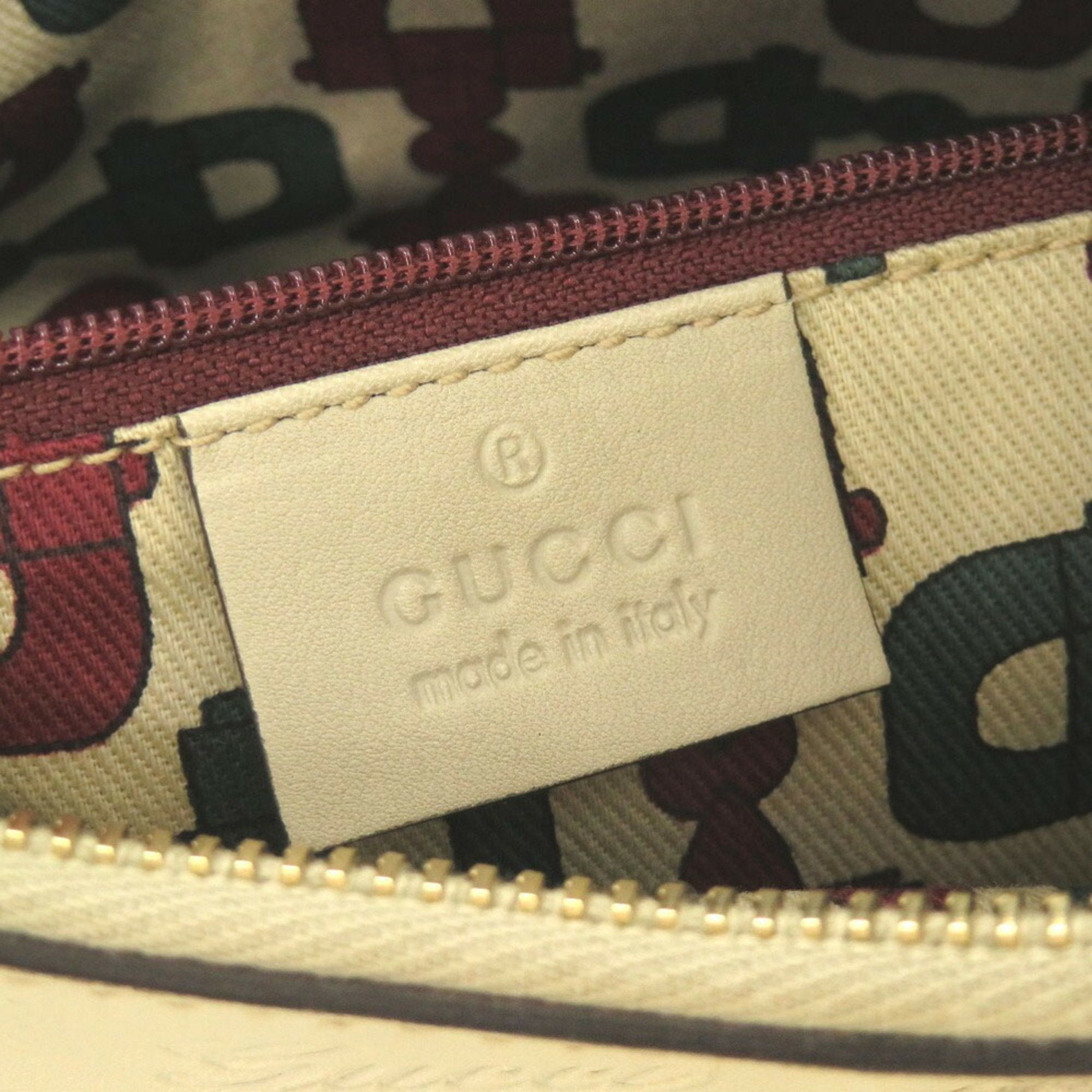 Gucci Ivory Leather Handbag Shoulder Bag (Pre-Owned)