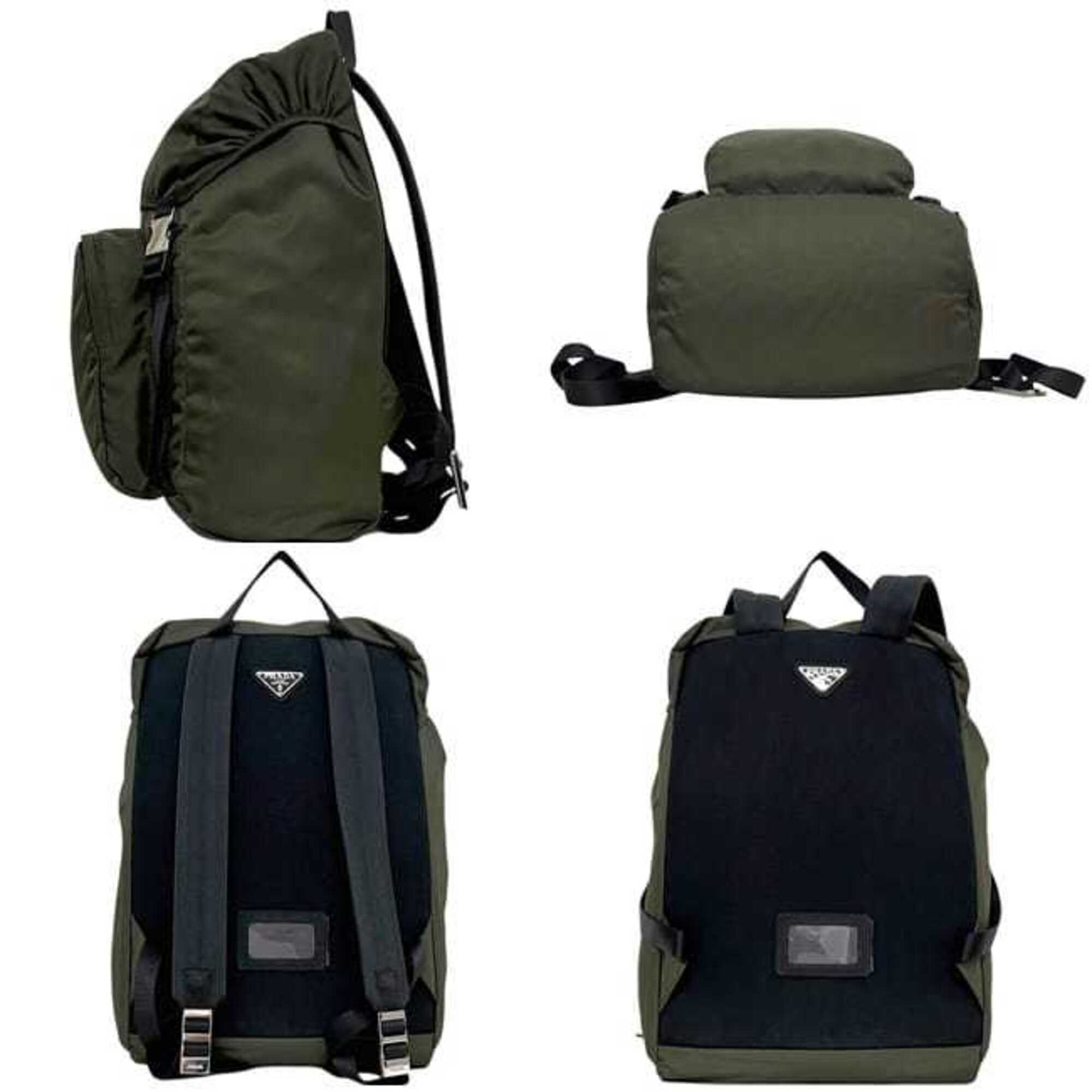 Prada Green Khaki Mimetico Nylon Leather Backpack (Pre-Owned)