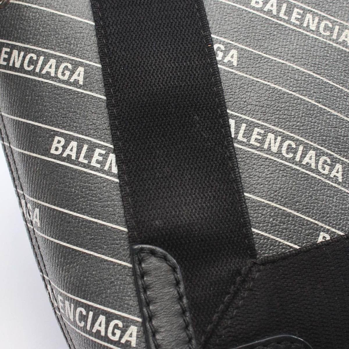 Balenciaga Black Coated Canvas Handbag Pouch (Pre-Owned)