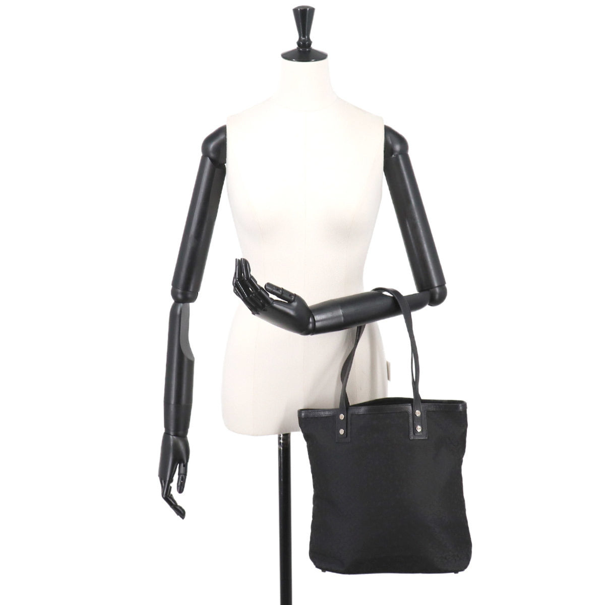 Celine Black Canvas Leather Handbag Tote Bag (Pre-Owned)