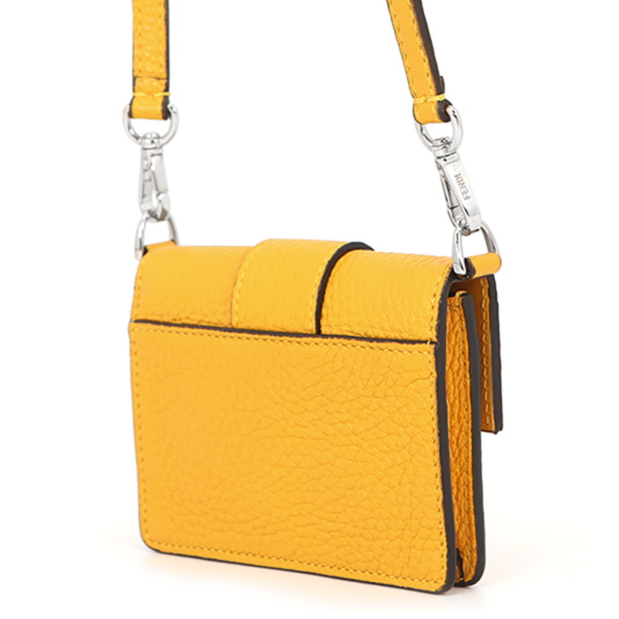 Fendi Baguette Yellow Leather Handbag Pochette Shoulder Bag (Pre-Owned)
