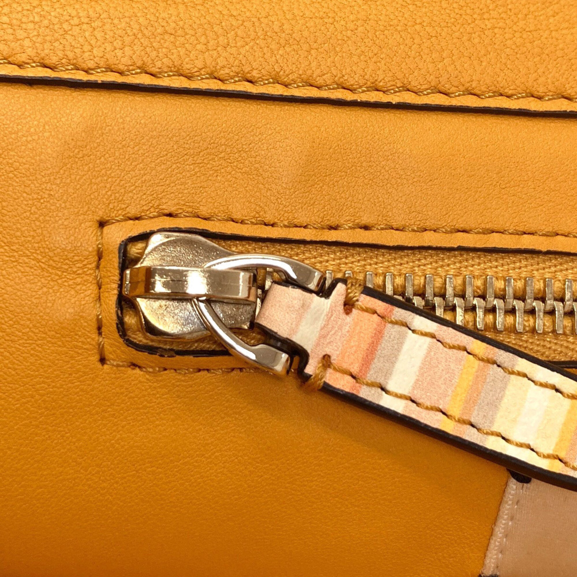 Unspecified Orange Leather Handbag (Pre-Owned)
