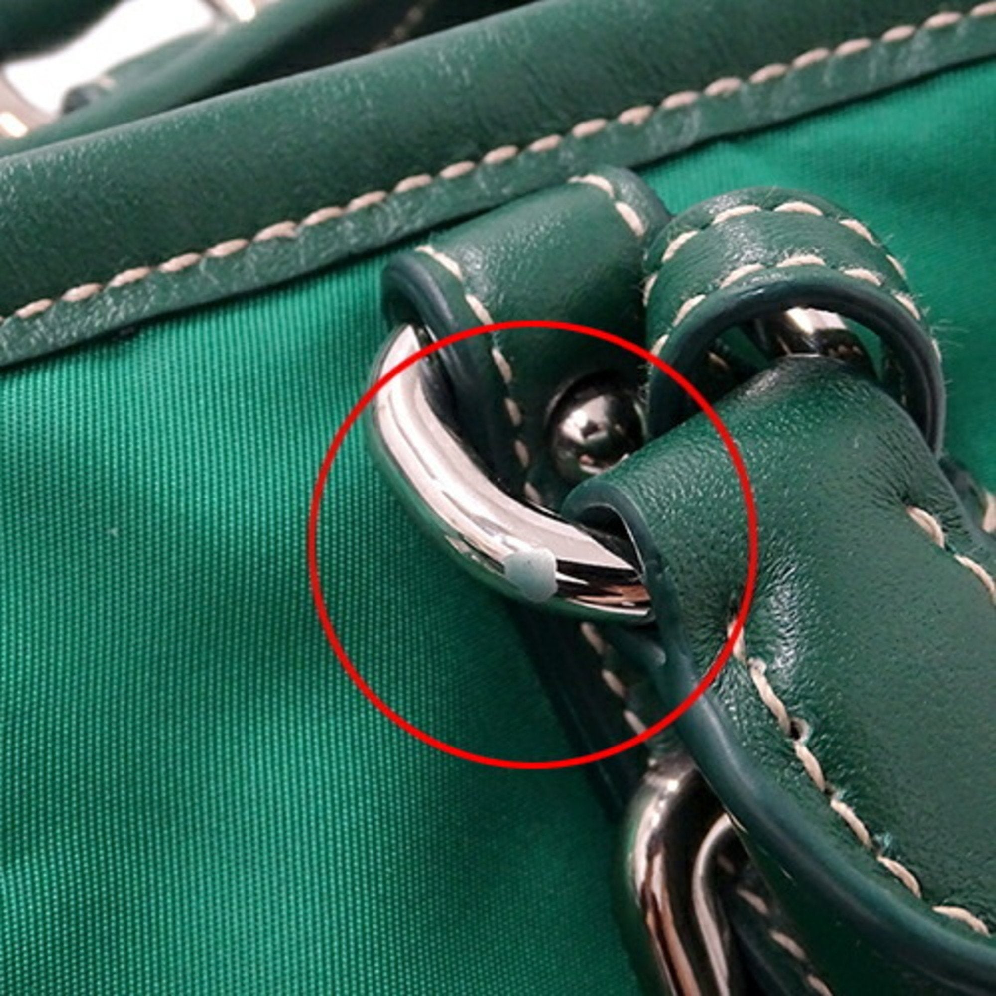 Prada Green Nylon Handbag Shoulder Bag (Pre-Owned)