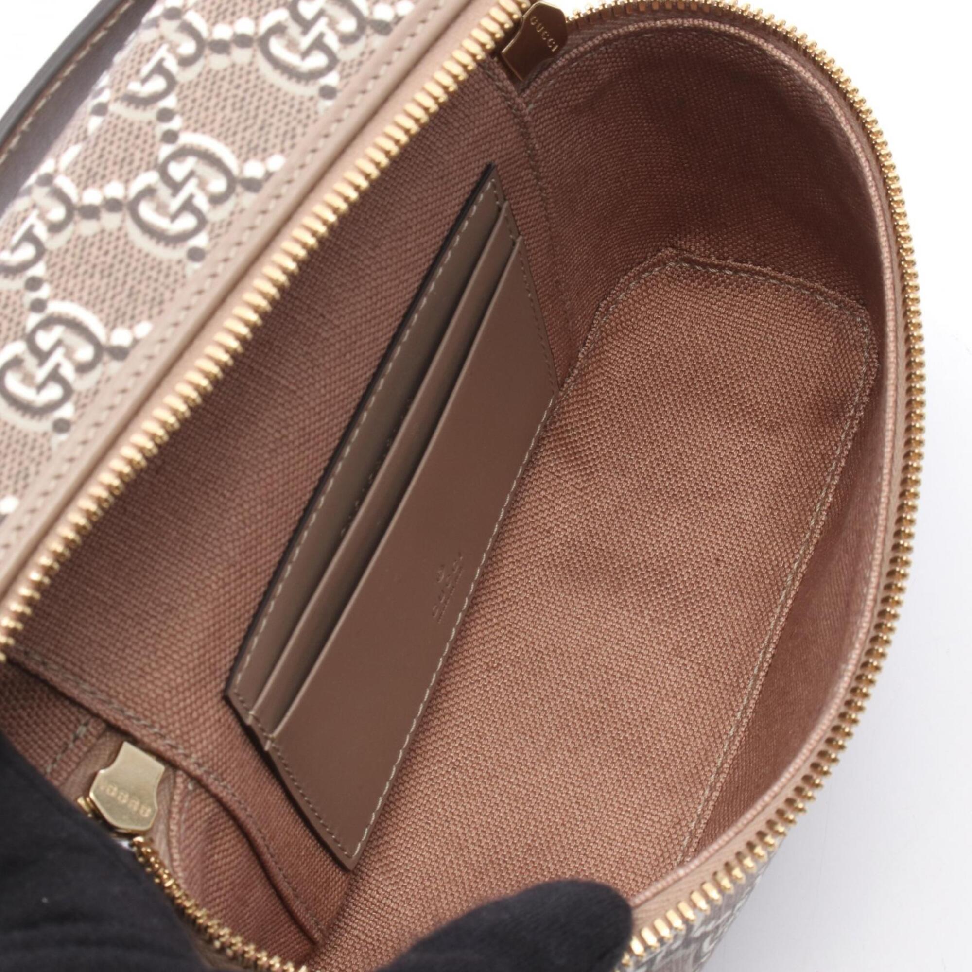 Gucci Brown Gray Multi-Color Pvc Coated Canvas Leather Handbag (Pre-Owned)