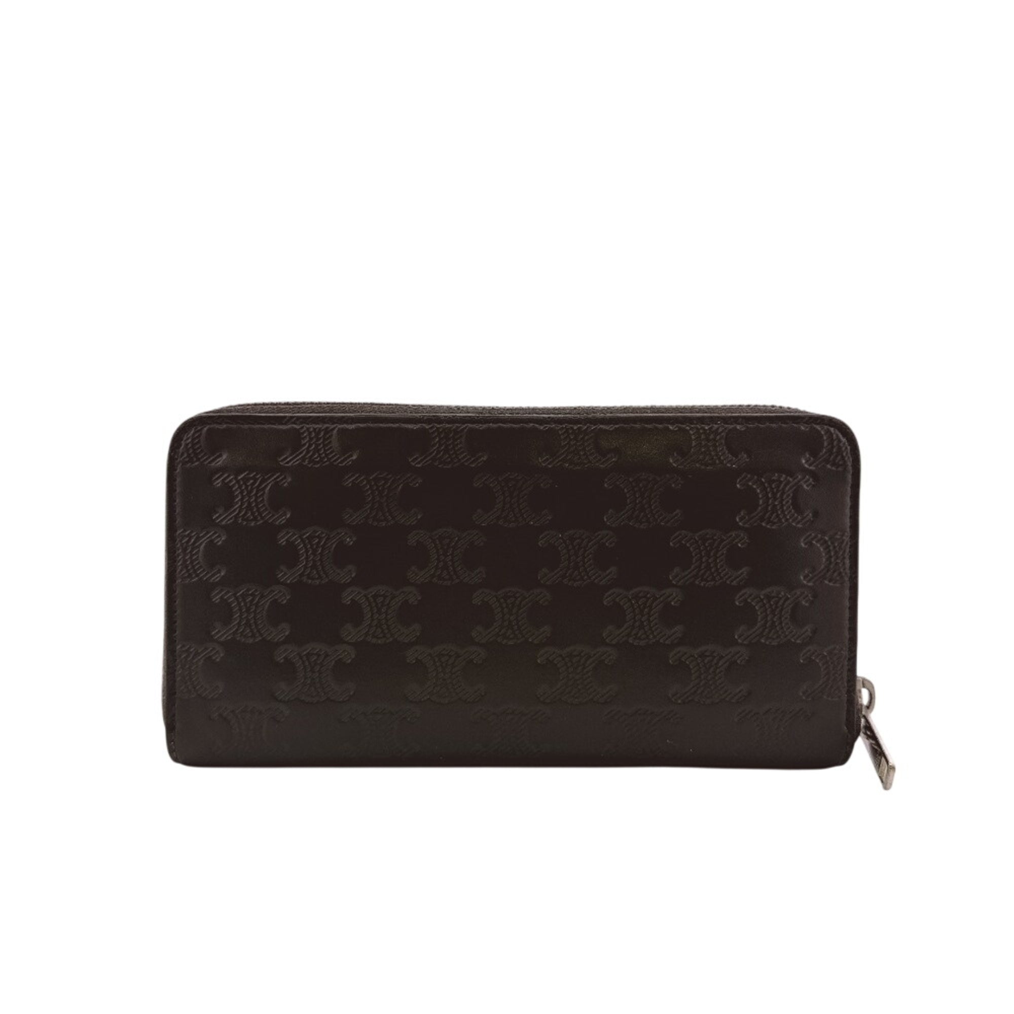 Celine Gray Leather Long Wallet (Bi-Fold) (Pre-Owned)