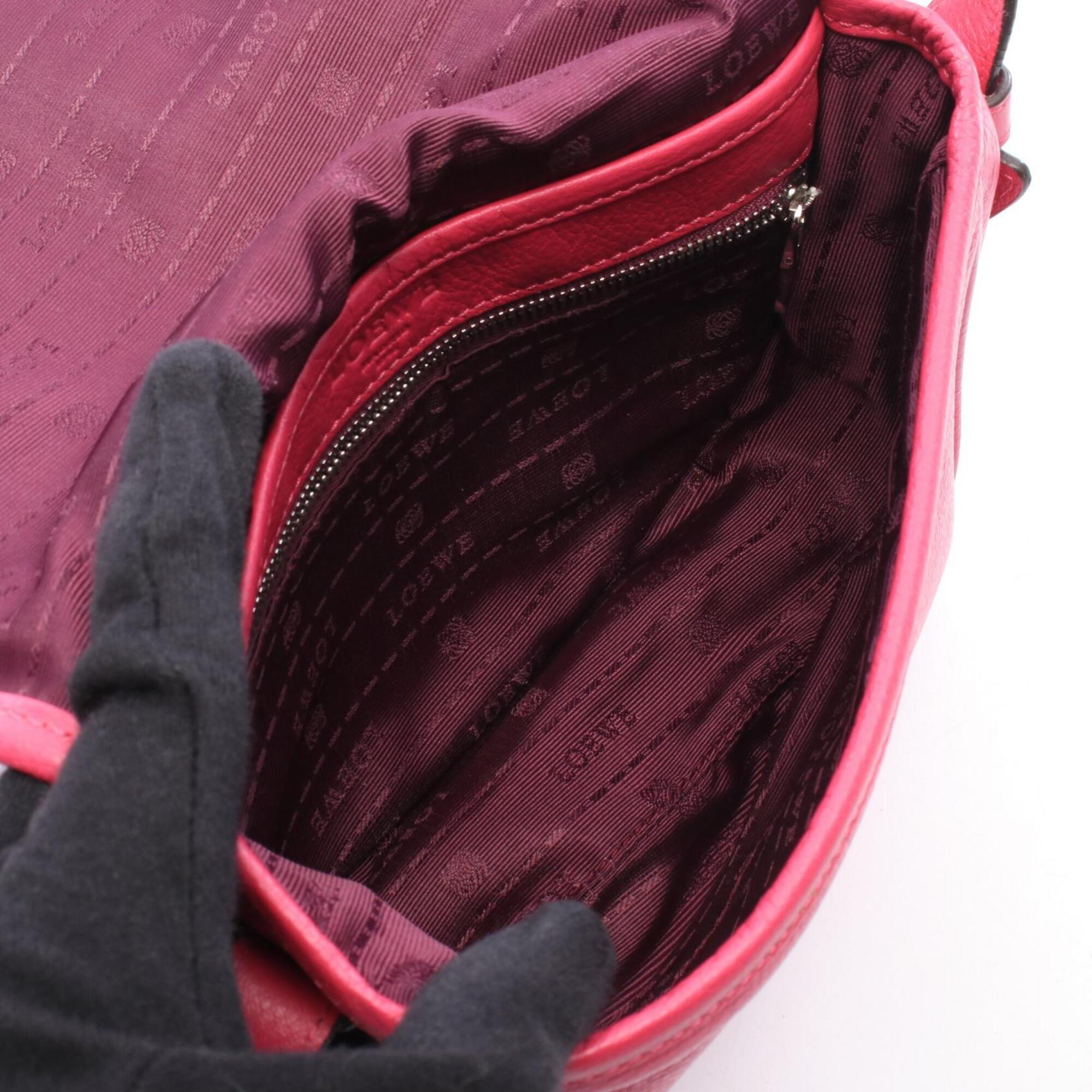 Loewe Pink Leather Handbag Shoulder Bag (Pre-Owned)