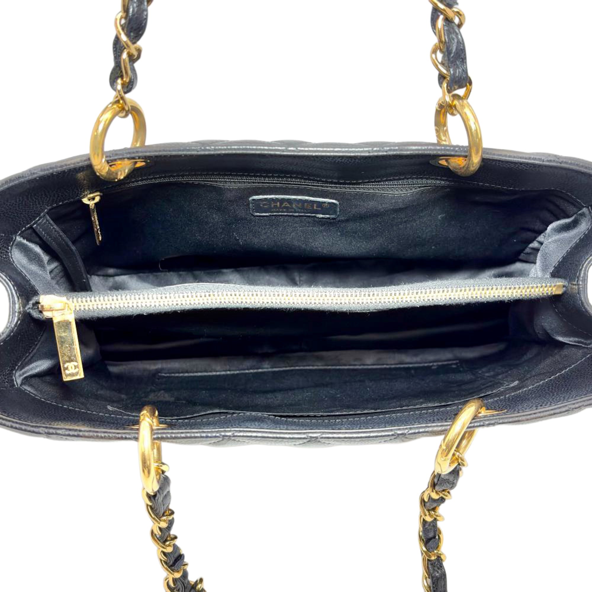 Chanel Black Grained Calfskin Tote Bag (Pre-Owned)