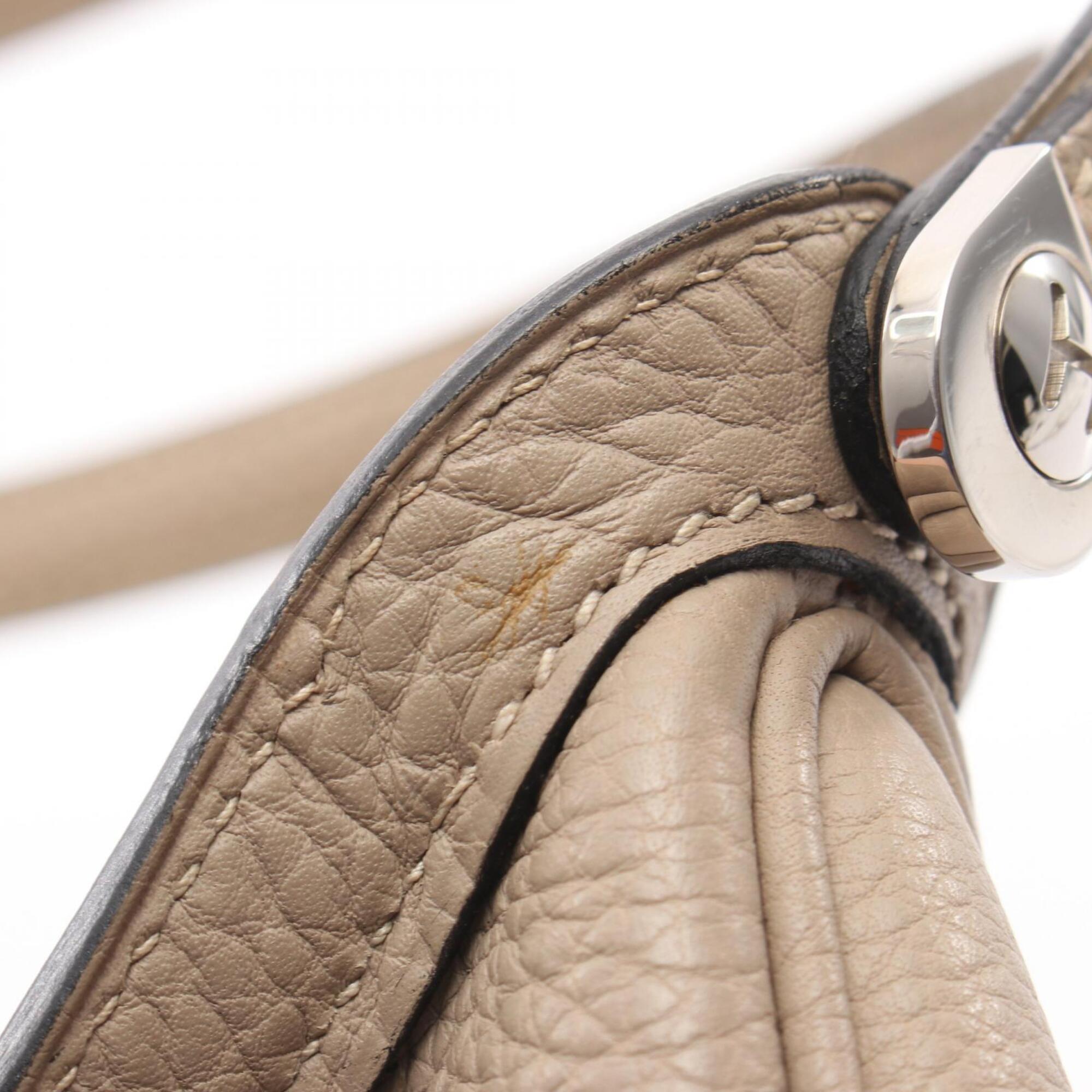 Hermes Beige Togo Leather Handbag Shoulder Bag (Pre-Owned)