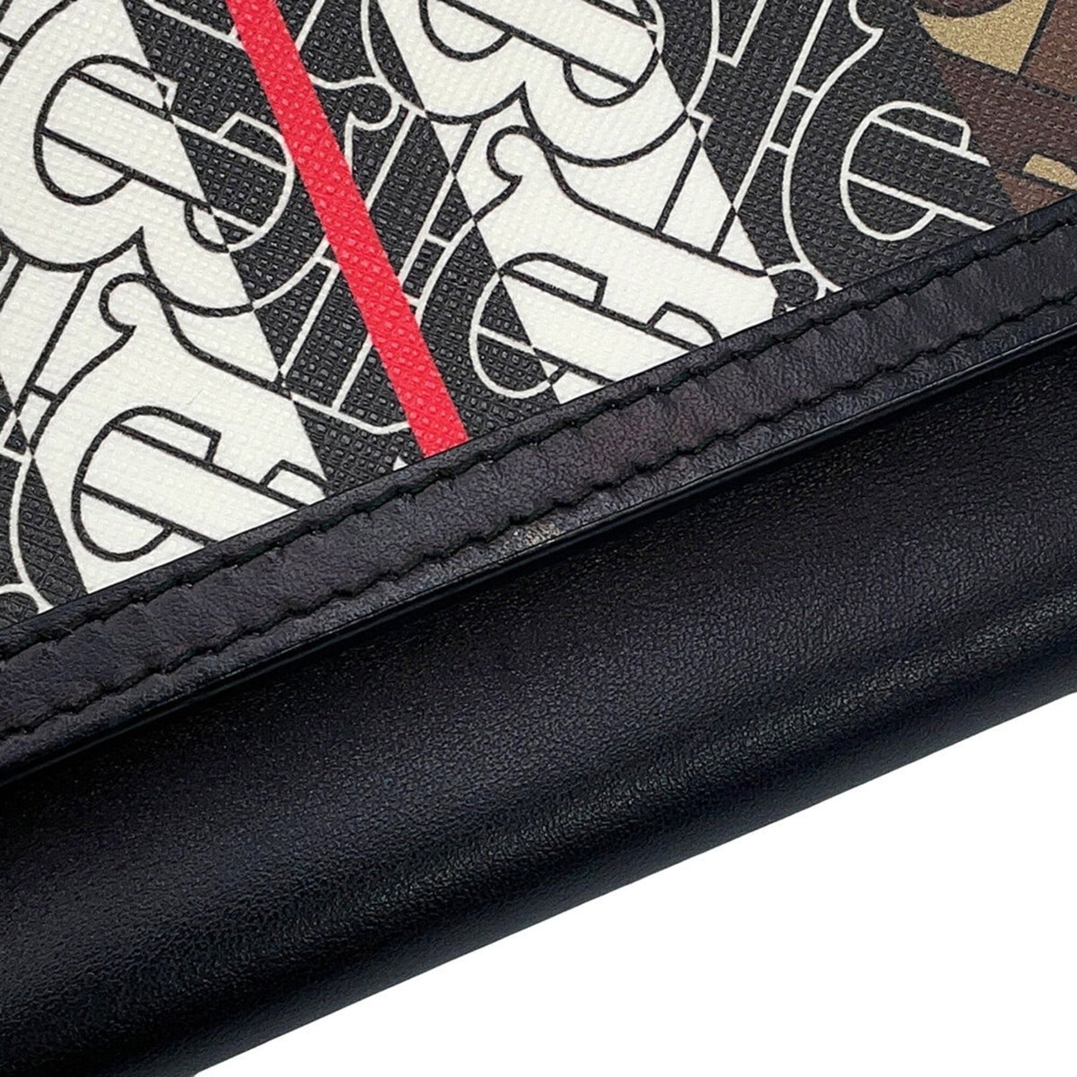 Burberry Black Brown Multi-Color Pvc Leather Handbag Shoulder Bag (Pre-Owned)