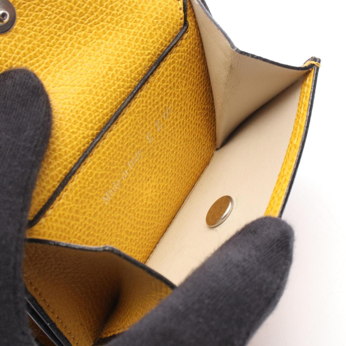 Valextra Yellow Leather Wallet (Tri-Fold) (Pre-Owned)