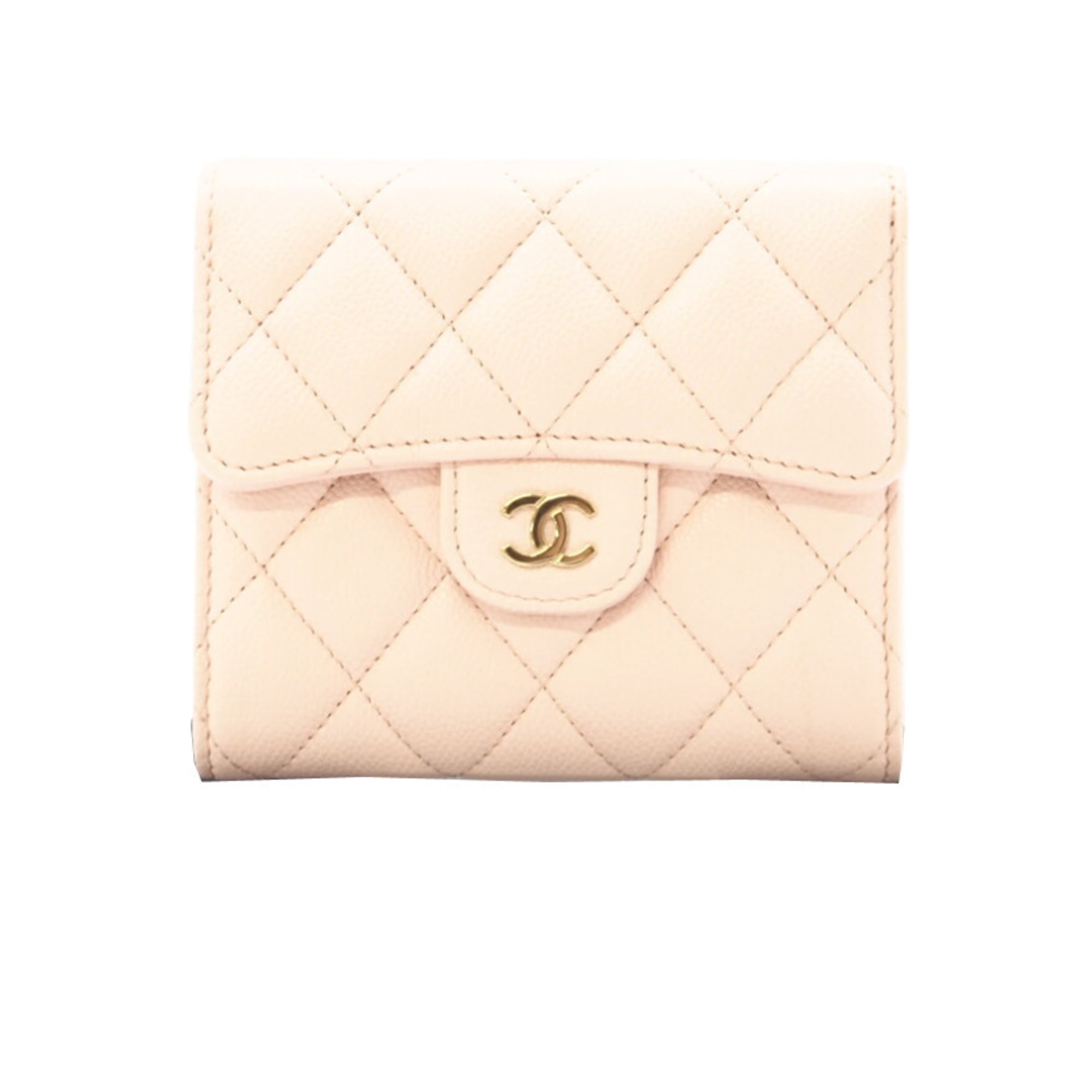 Chanel Matelasse Pink Leather Wallet (Tri-Fold) (Pre-Owned)