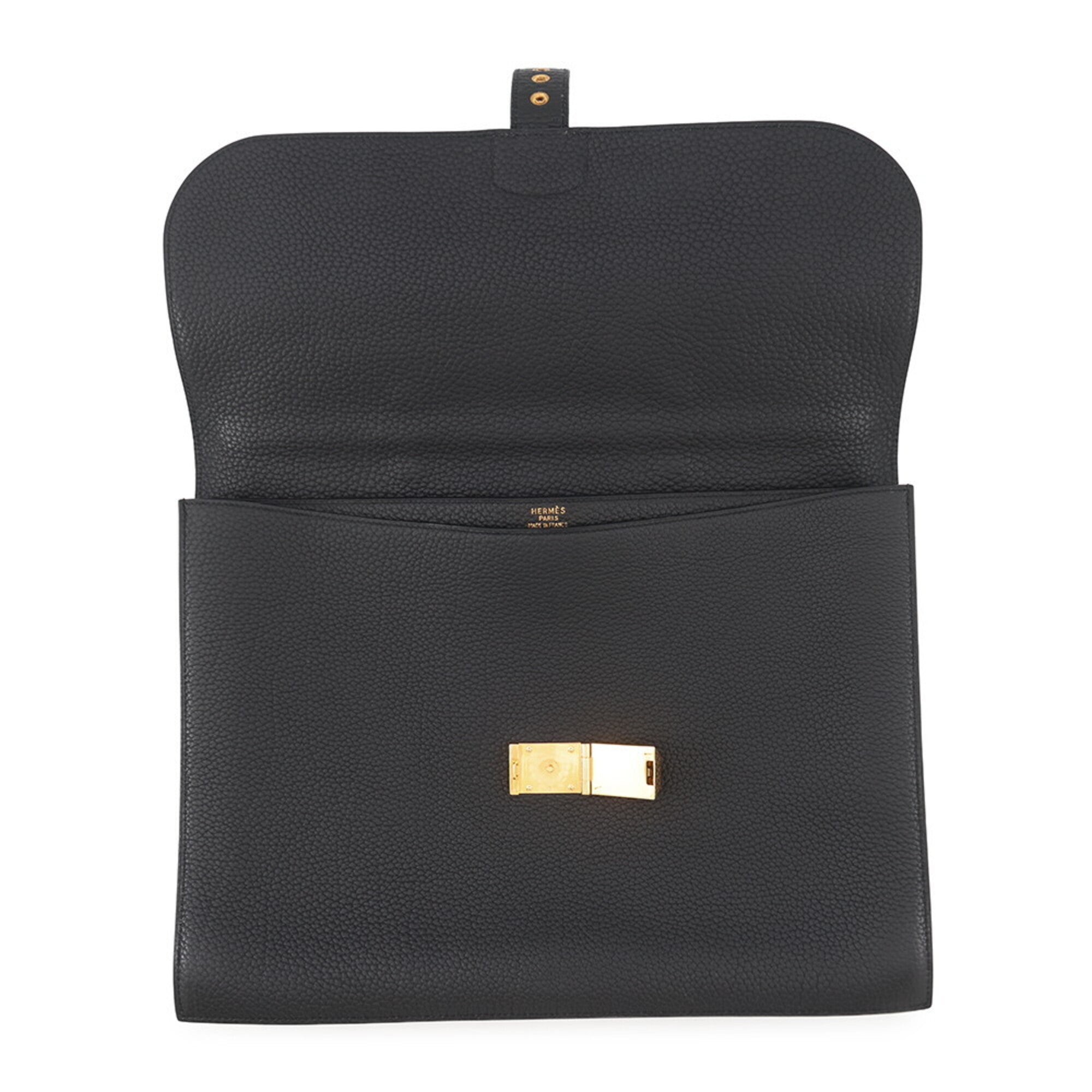 Hermes Black Togo Leather Briefcase (Pre-Owned)